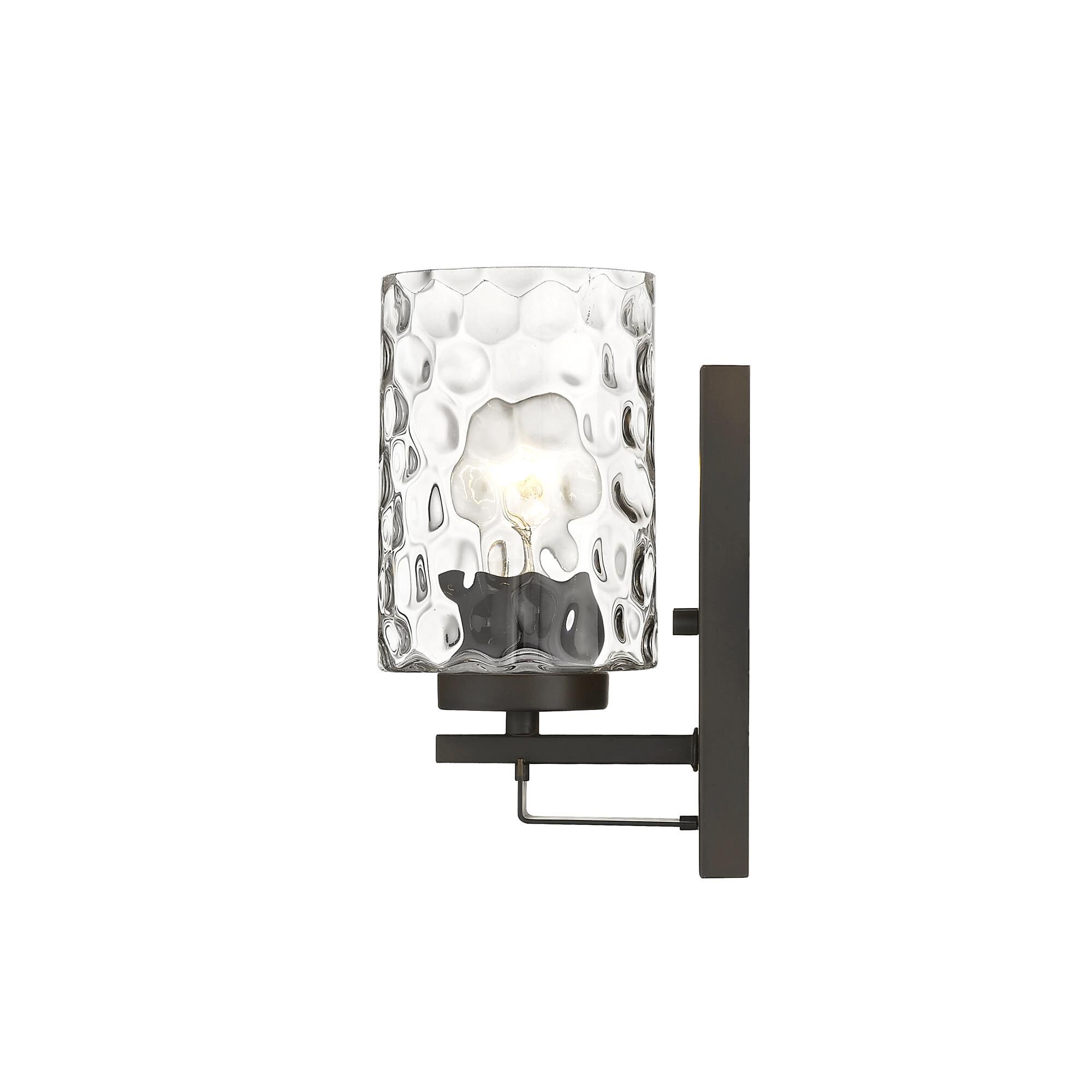Shown in Oil-Rubbed Bronze finish and Clear glass and Clear, Optic Cylindrical Glass shade
