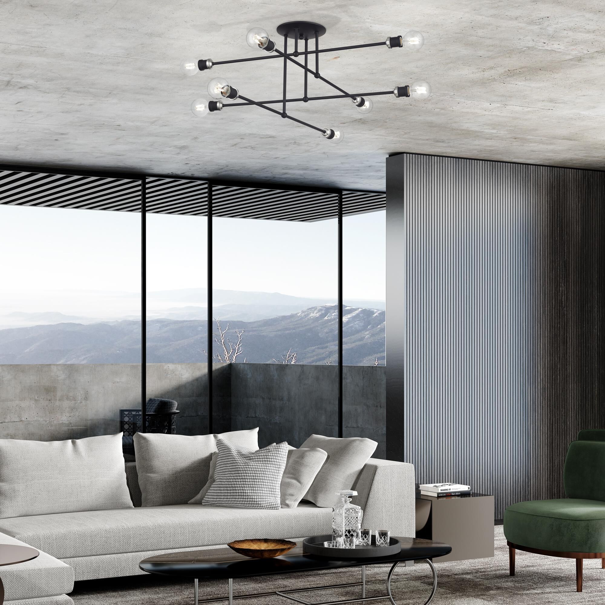 Delacroix 35 Inch Semi Flush Mount by Livex Lighting