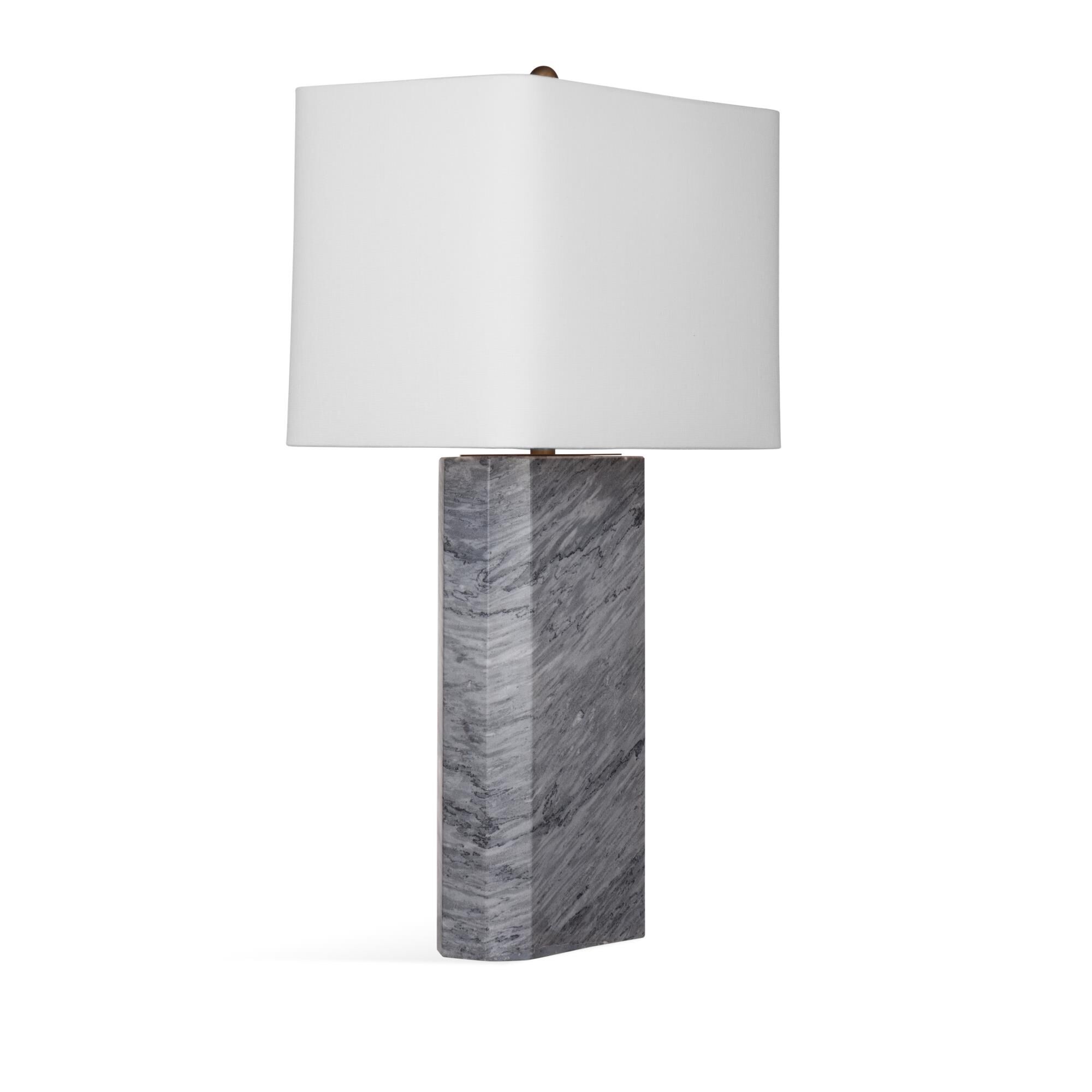 Shown in Grey Marble finish and White shade