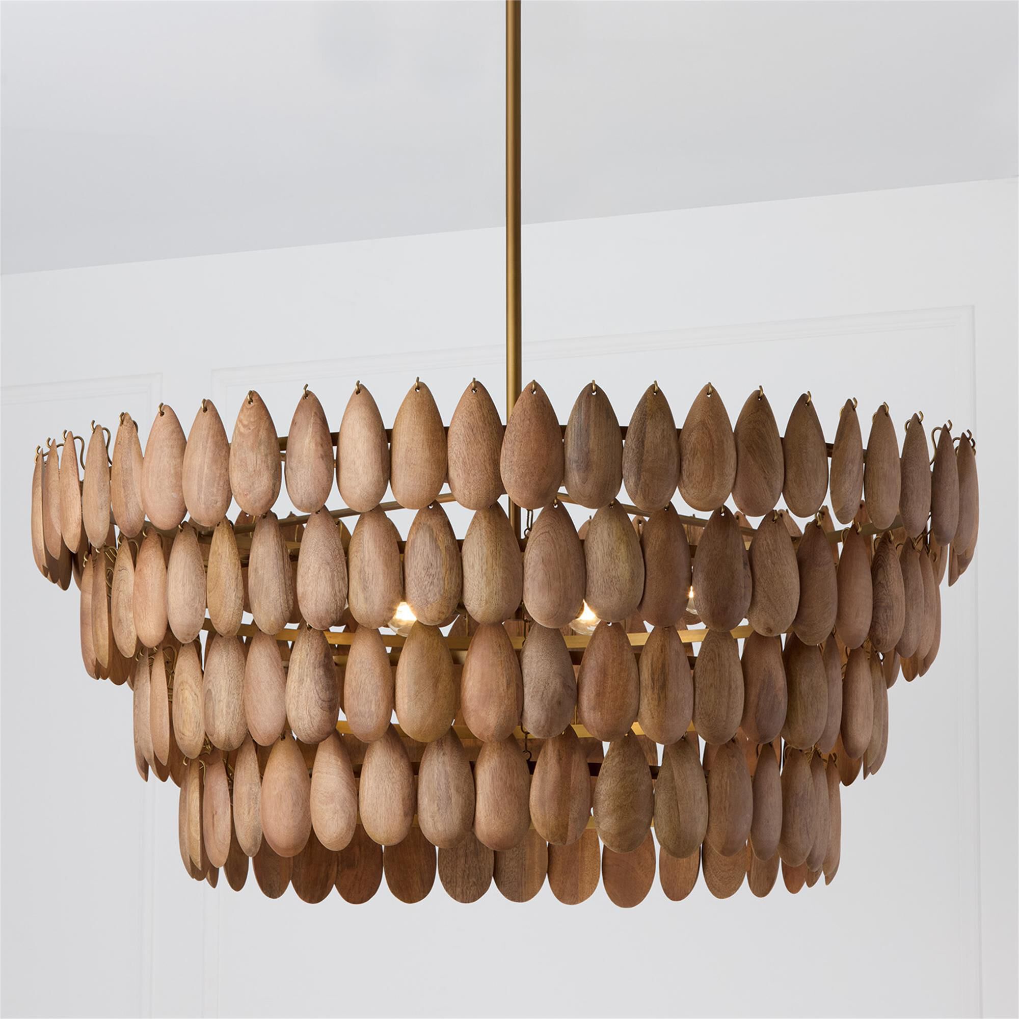 Shown in Light Wood And Patinaed Brass finish
