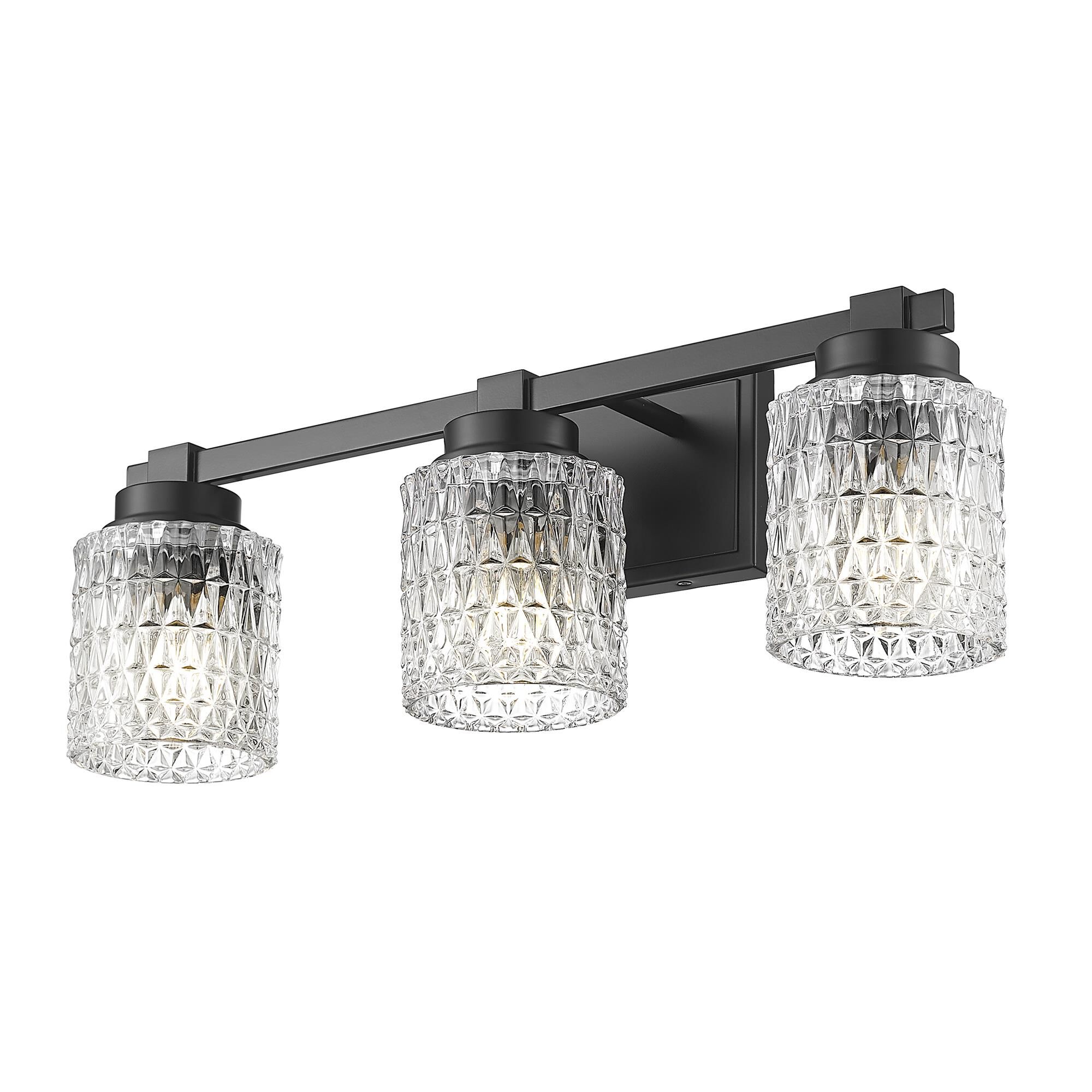Shown in Matte Black finish and Clear Diamond glass