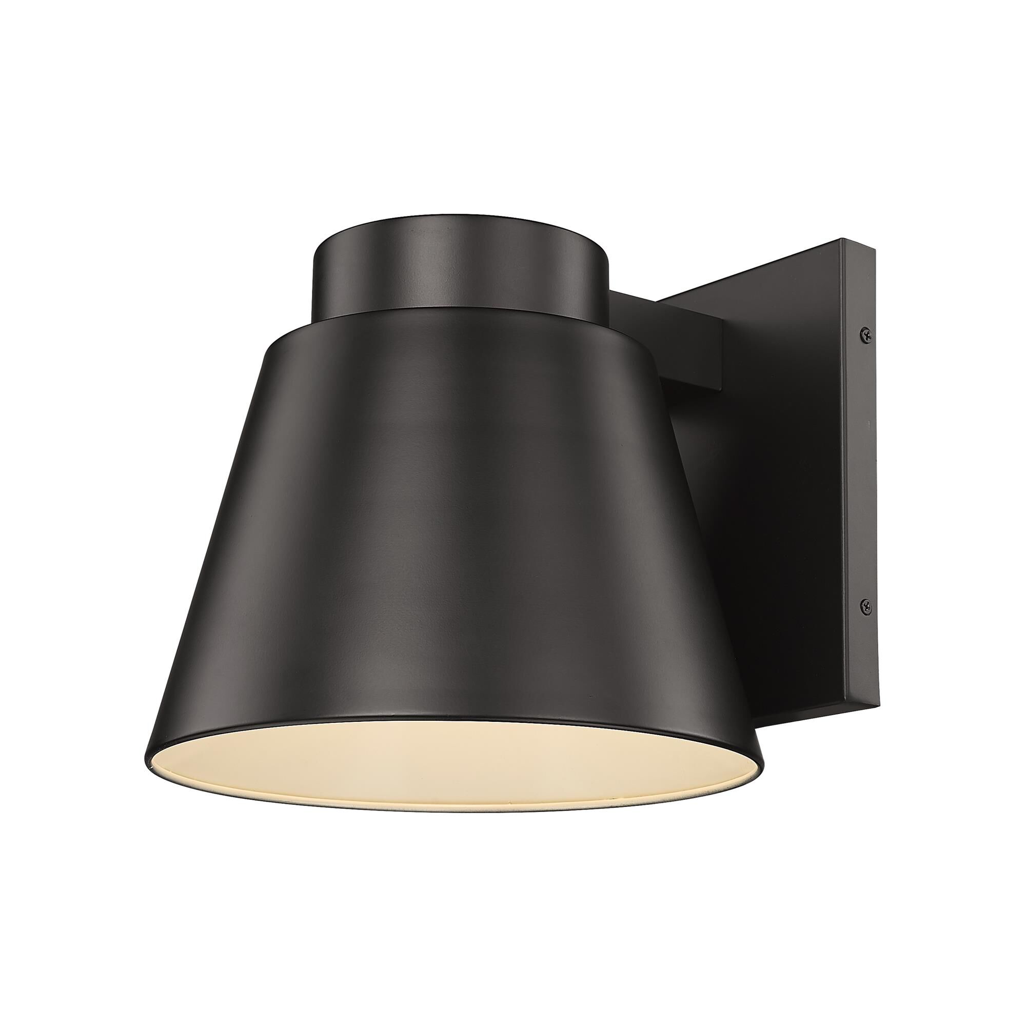 Shown in Oil Rubbed Bronze finish and Sandblast Aluminum shade
