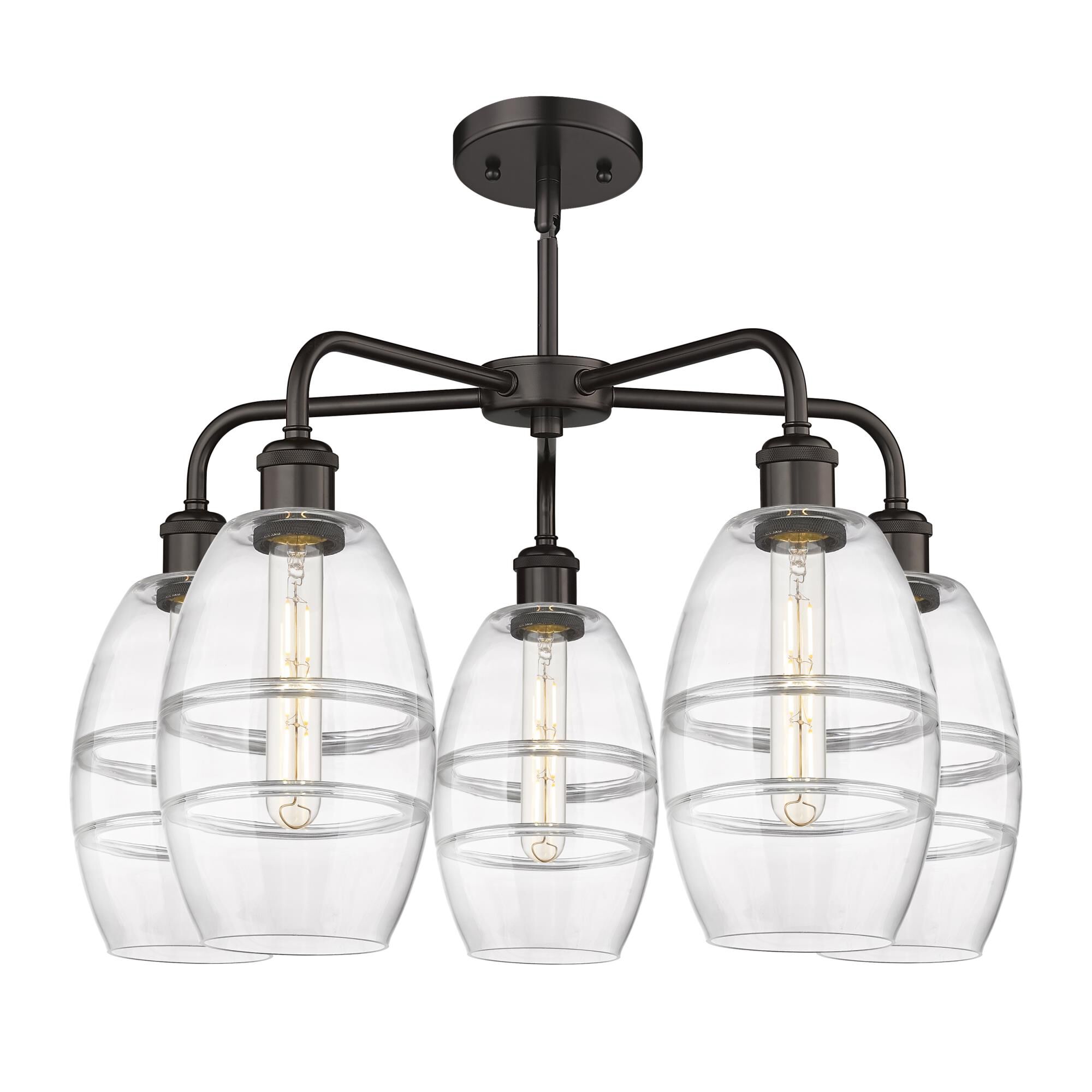 Shown in Oil Rubbed Bronze finish and Clear glass