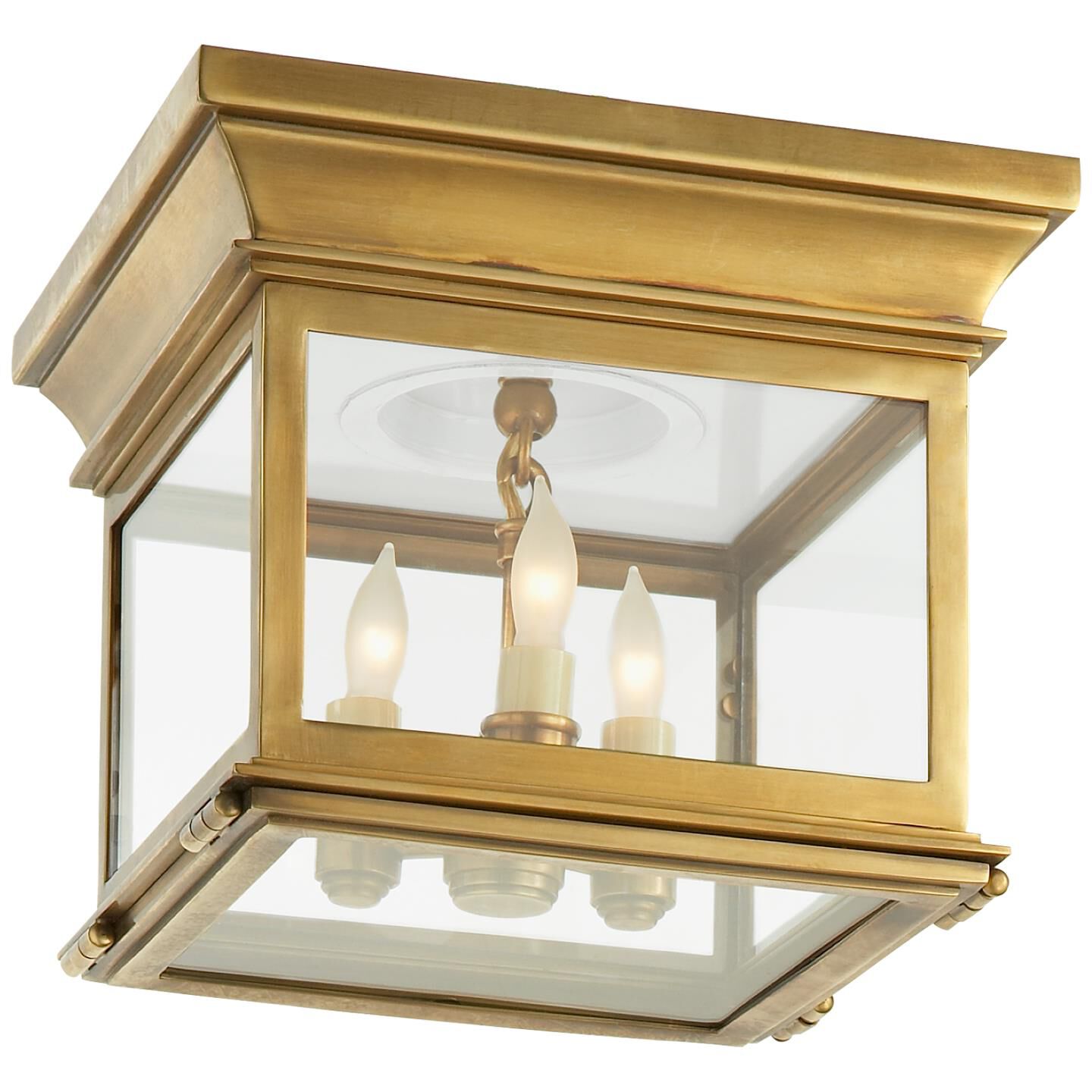 Shown in Antique-Burnished Brass finish and Clear glass