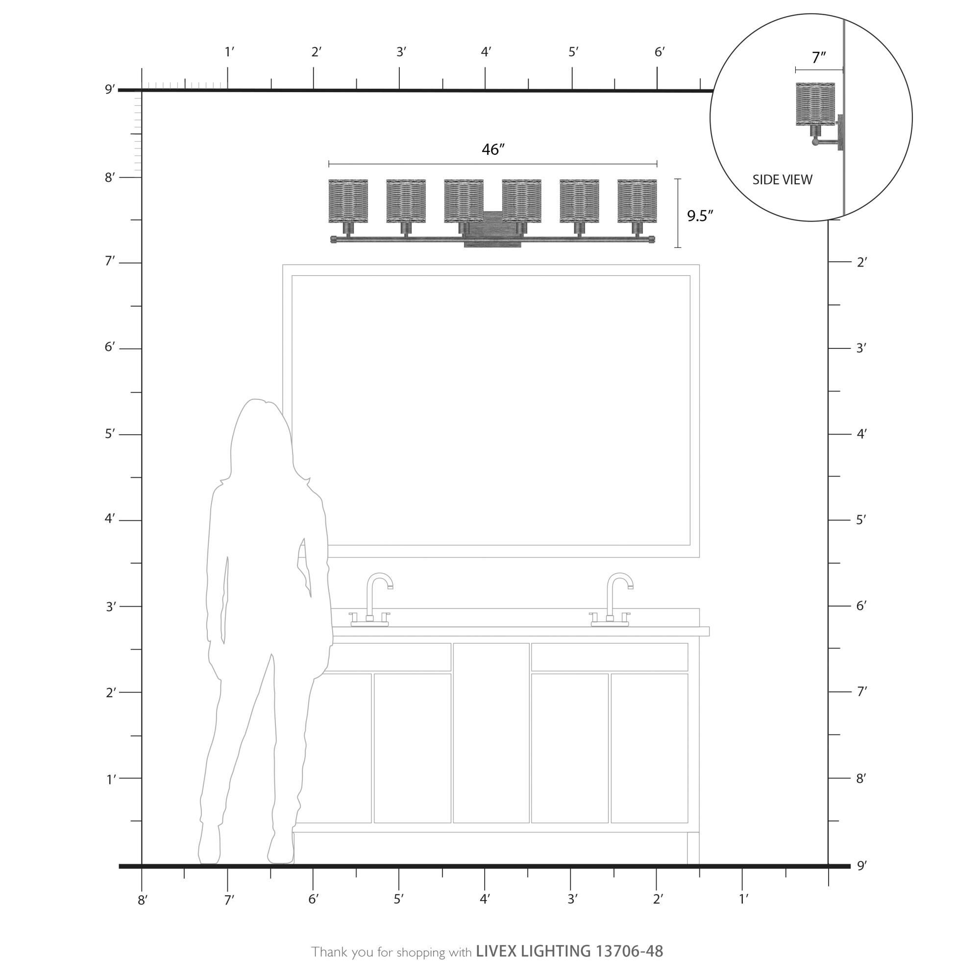 Weavington 46 Inch Bath Vanity Light by Livex Lighting