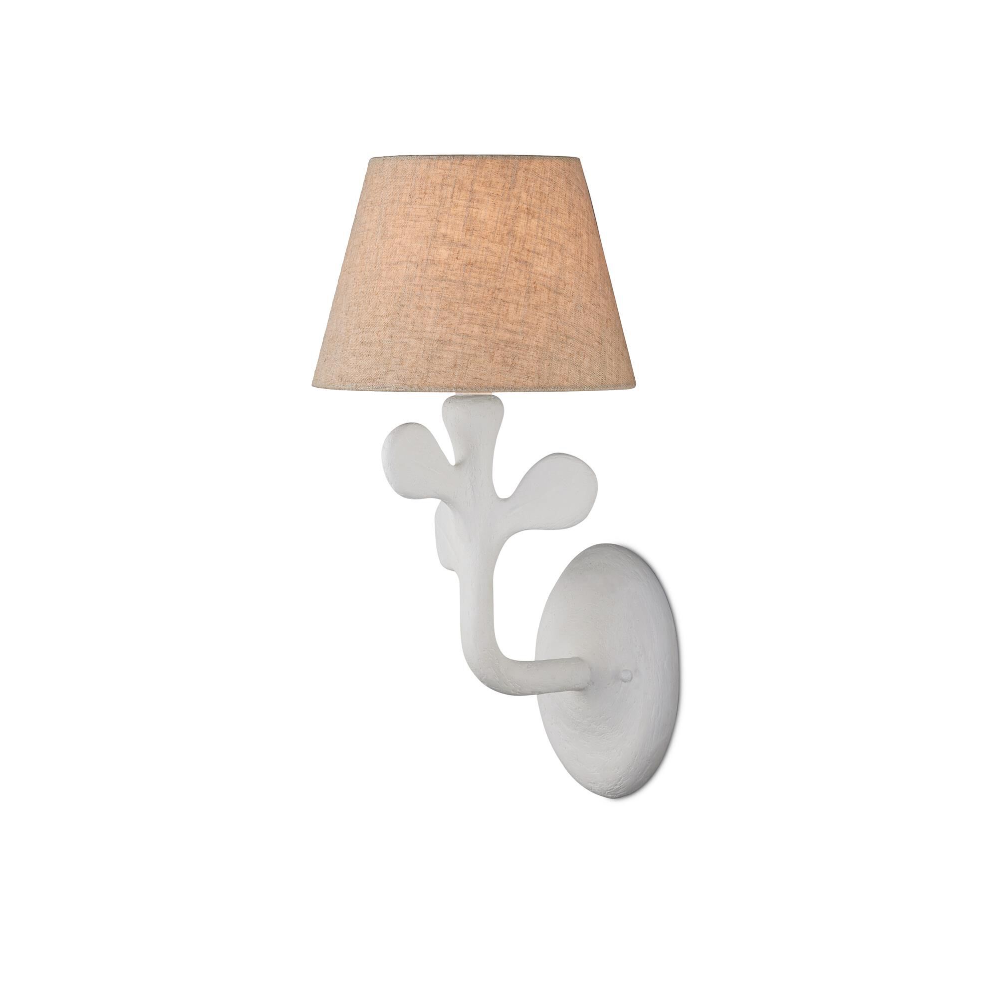 Shown in Gesso White finish and Natural Coarse Linen shade