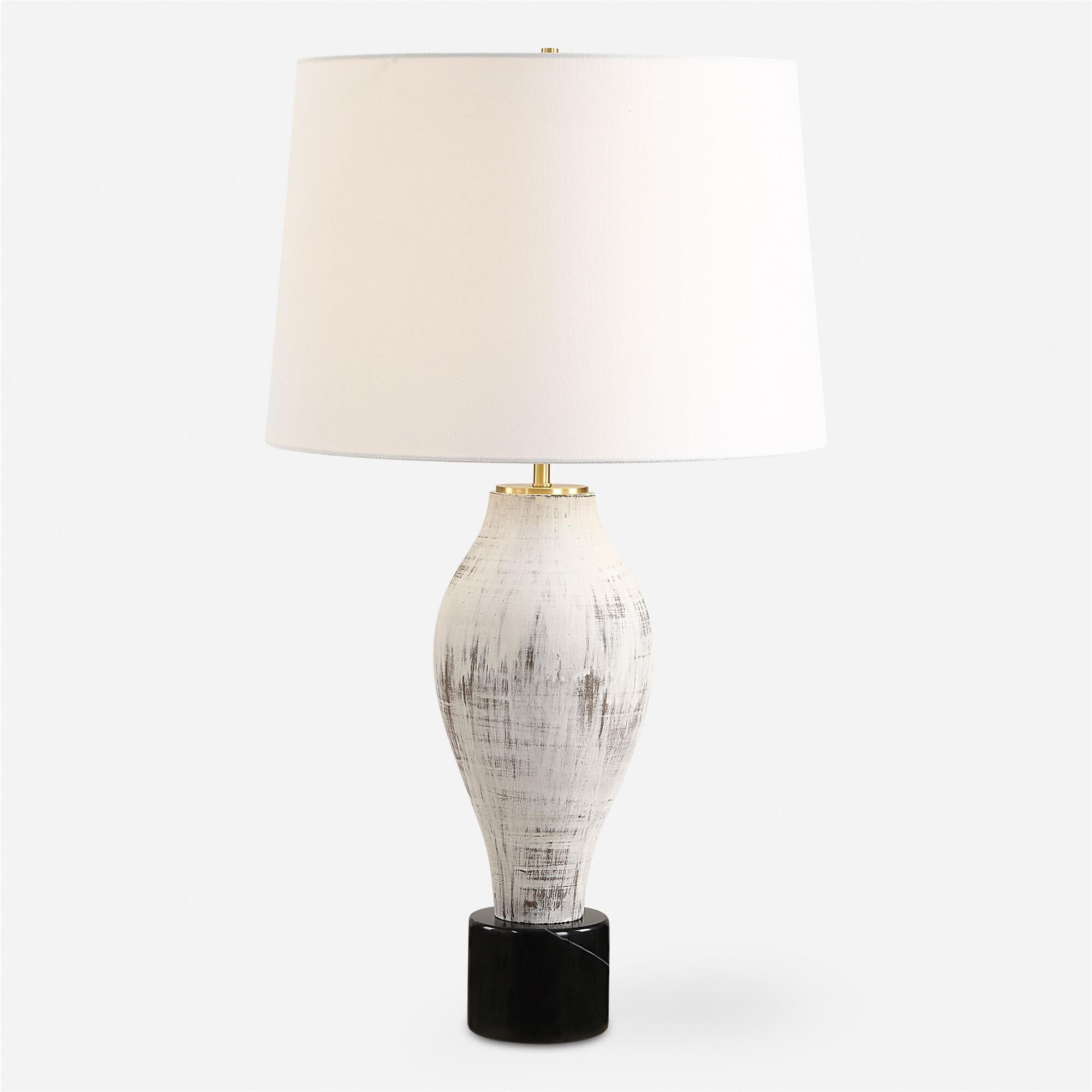 Shown in Rustic finish and Round Hardback shade