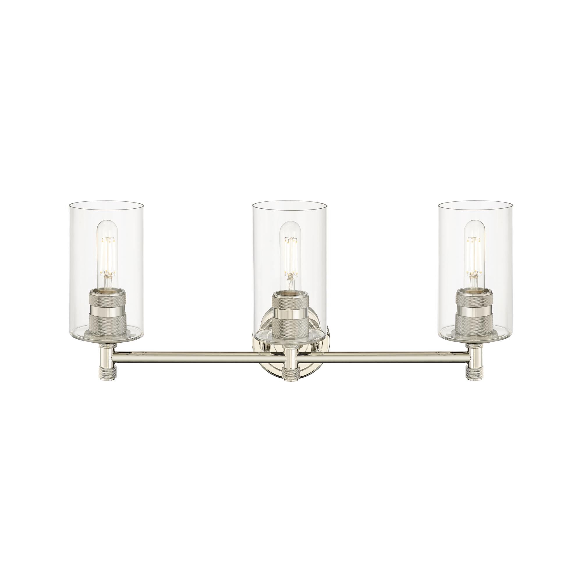 Shown in Polished Nickel finish and Clear glass