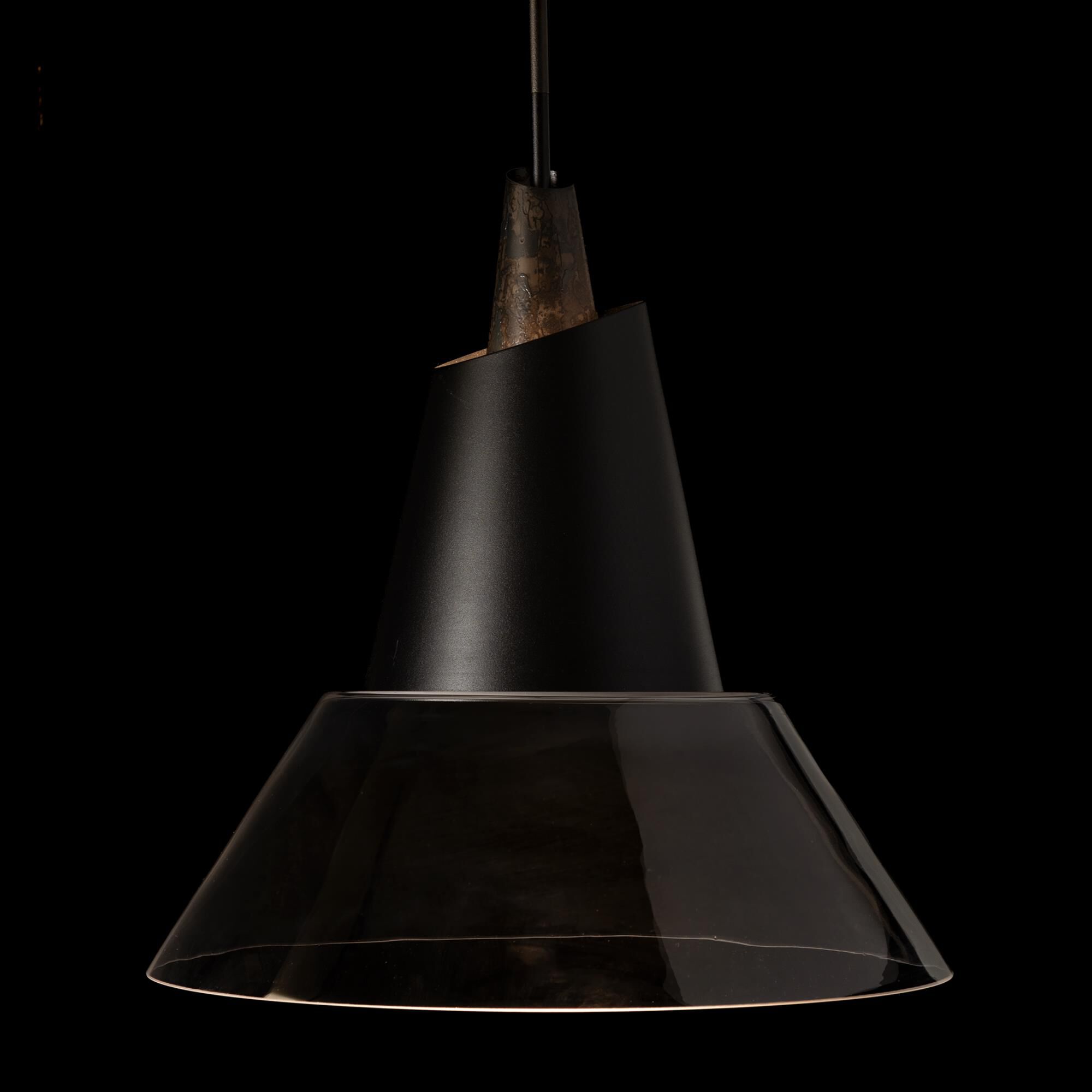 Shown in Black finish and Clear glass and Dark Smoke accent