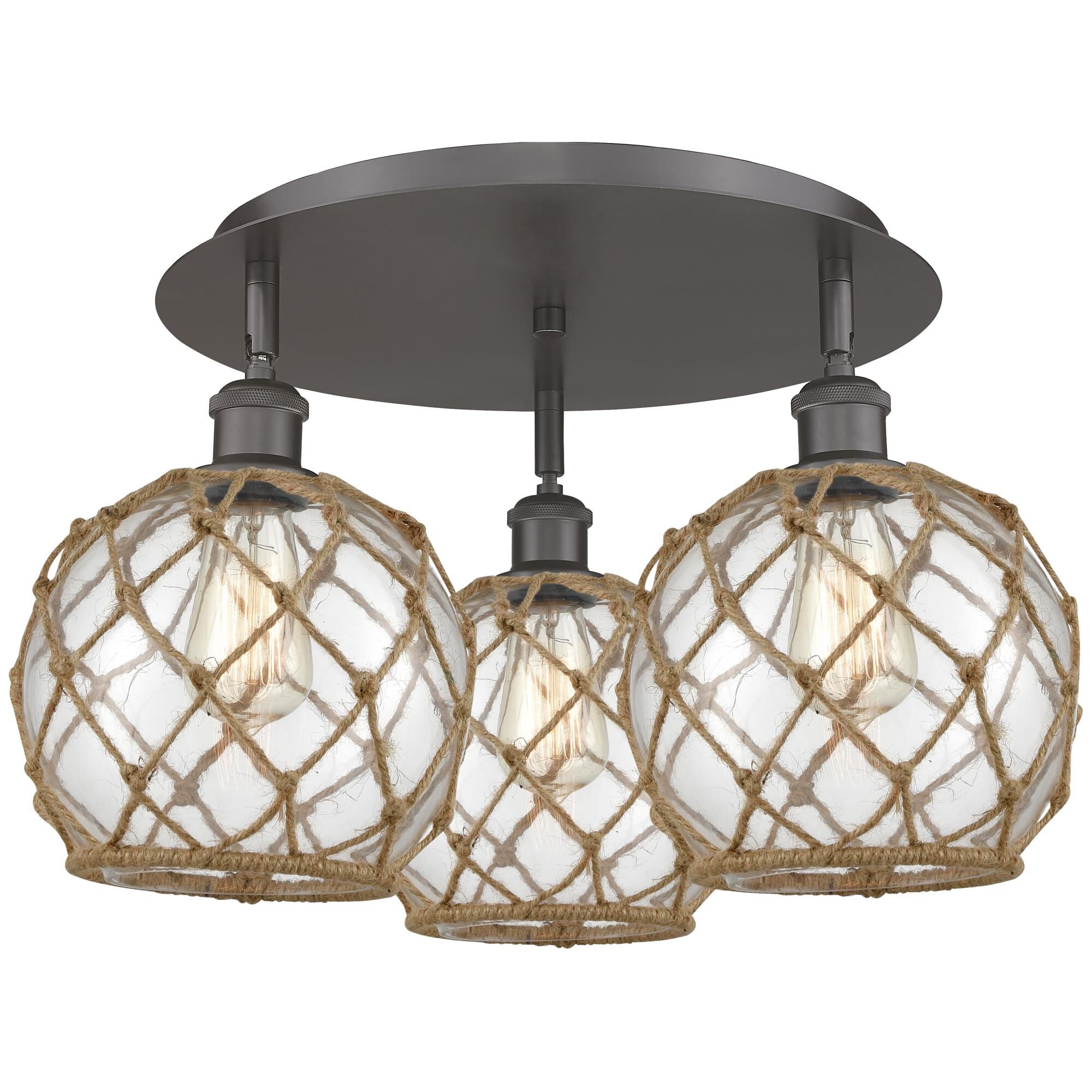 Bruno Marashlian Farmhouse Rope 20 Inch Flush Mount by Innovations Lighting