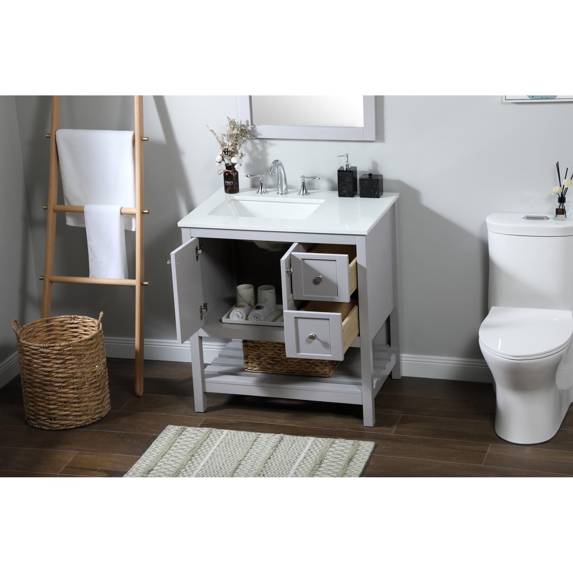 Shown in Grey finish