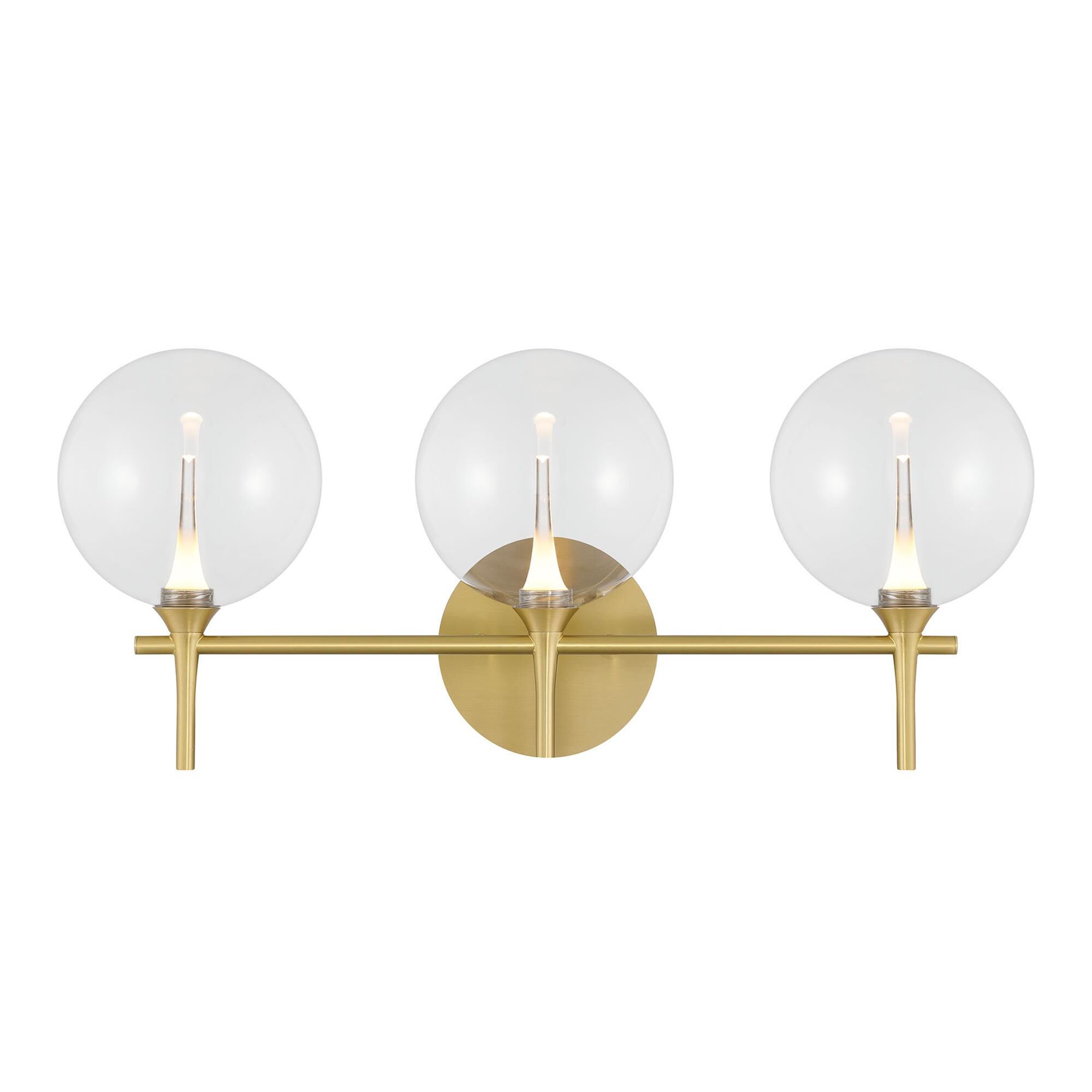 Shown in Gold finish and Clear glass