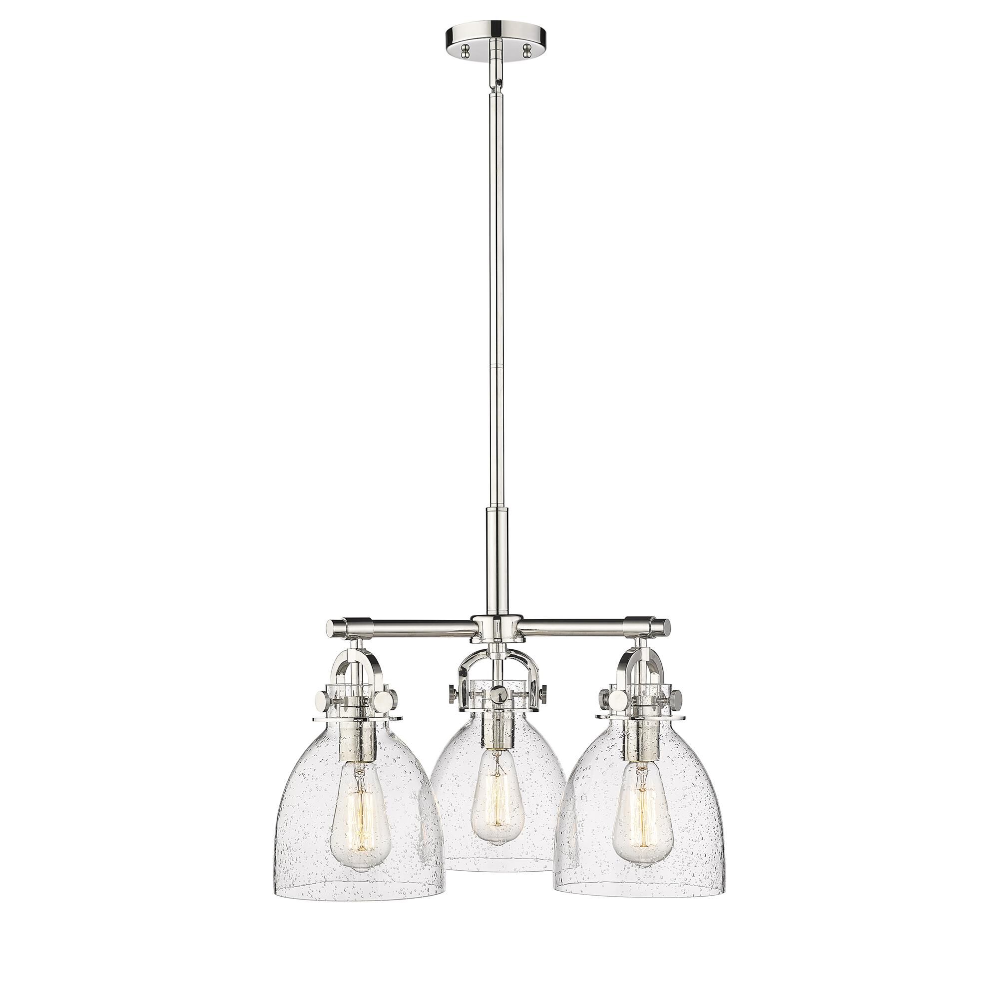 Shown in Polished Nickel finish and Seedy glass