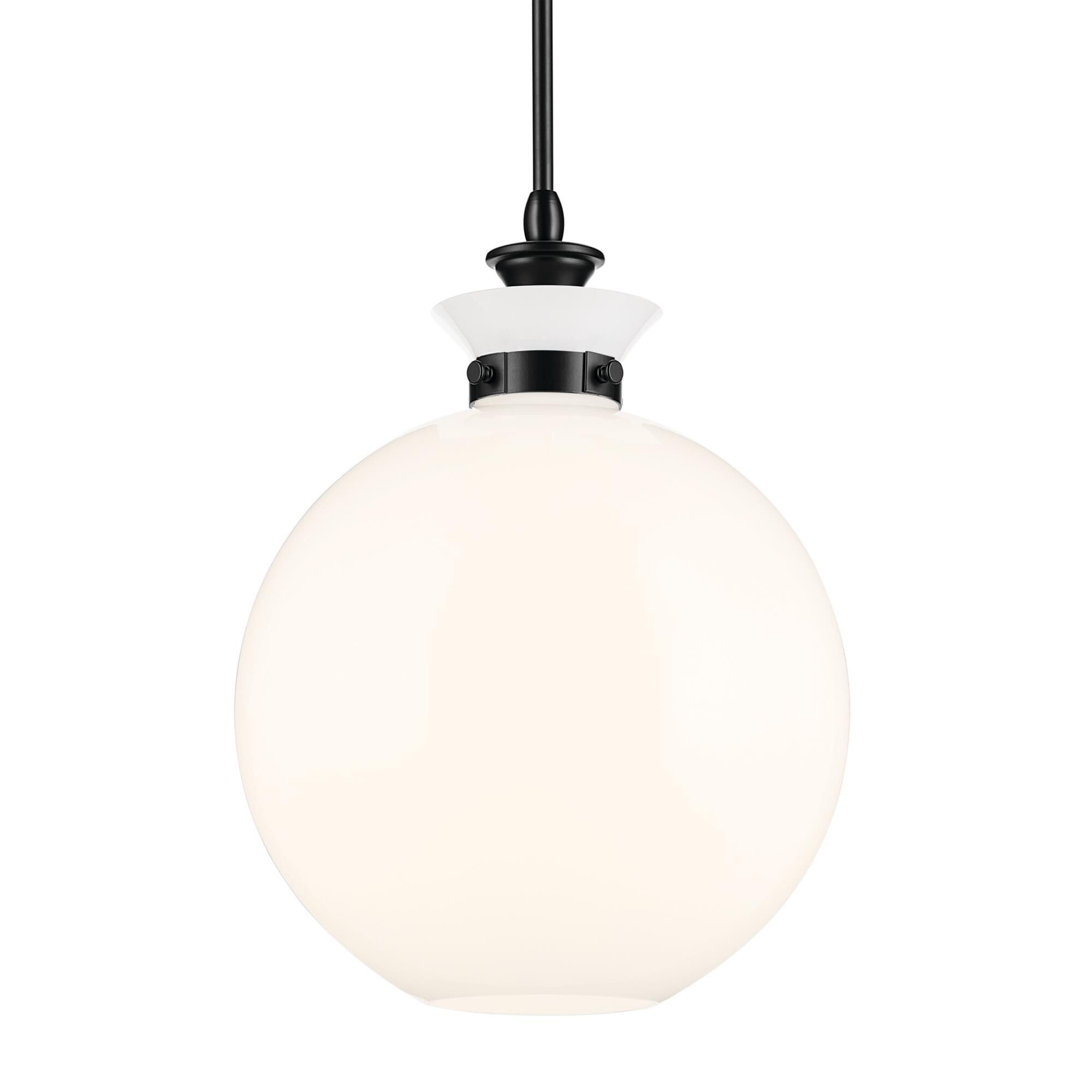 Shown in Black finish and Opal glass