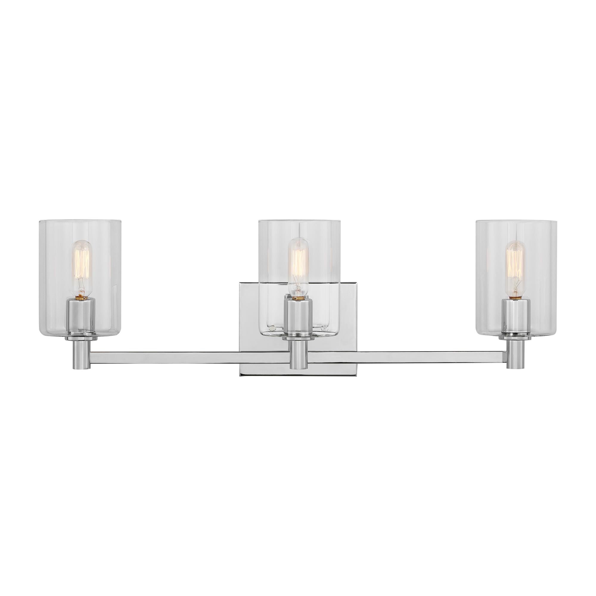 Shown in Chrome finish and Clear glass and Clear Glass s shade