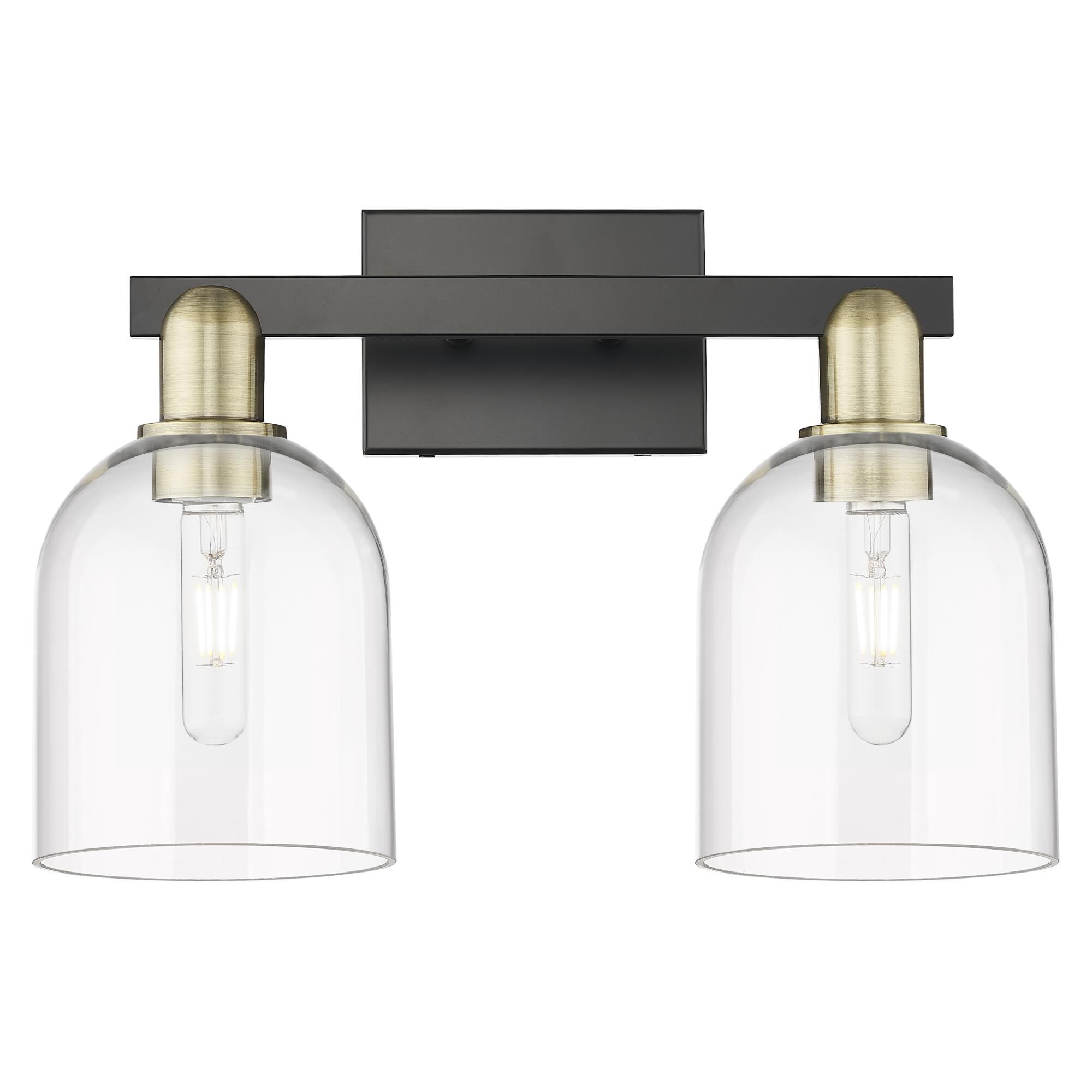 Shown in Black Antique Brass finish and Clear glass