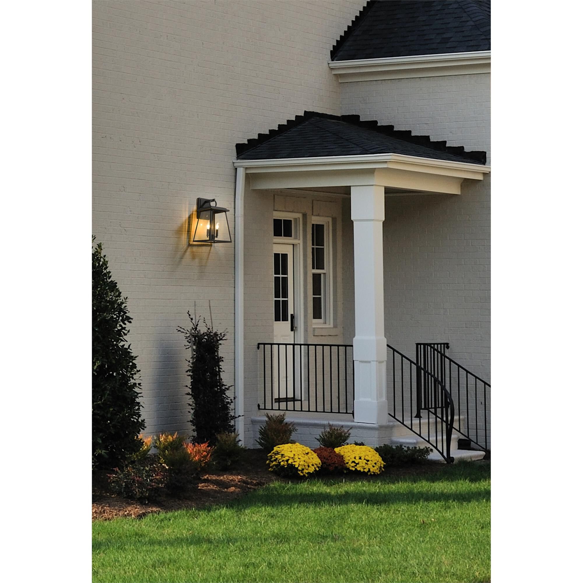 Shown in Black finish and Clear Beveled glass