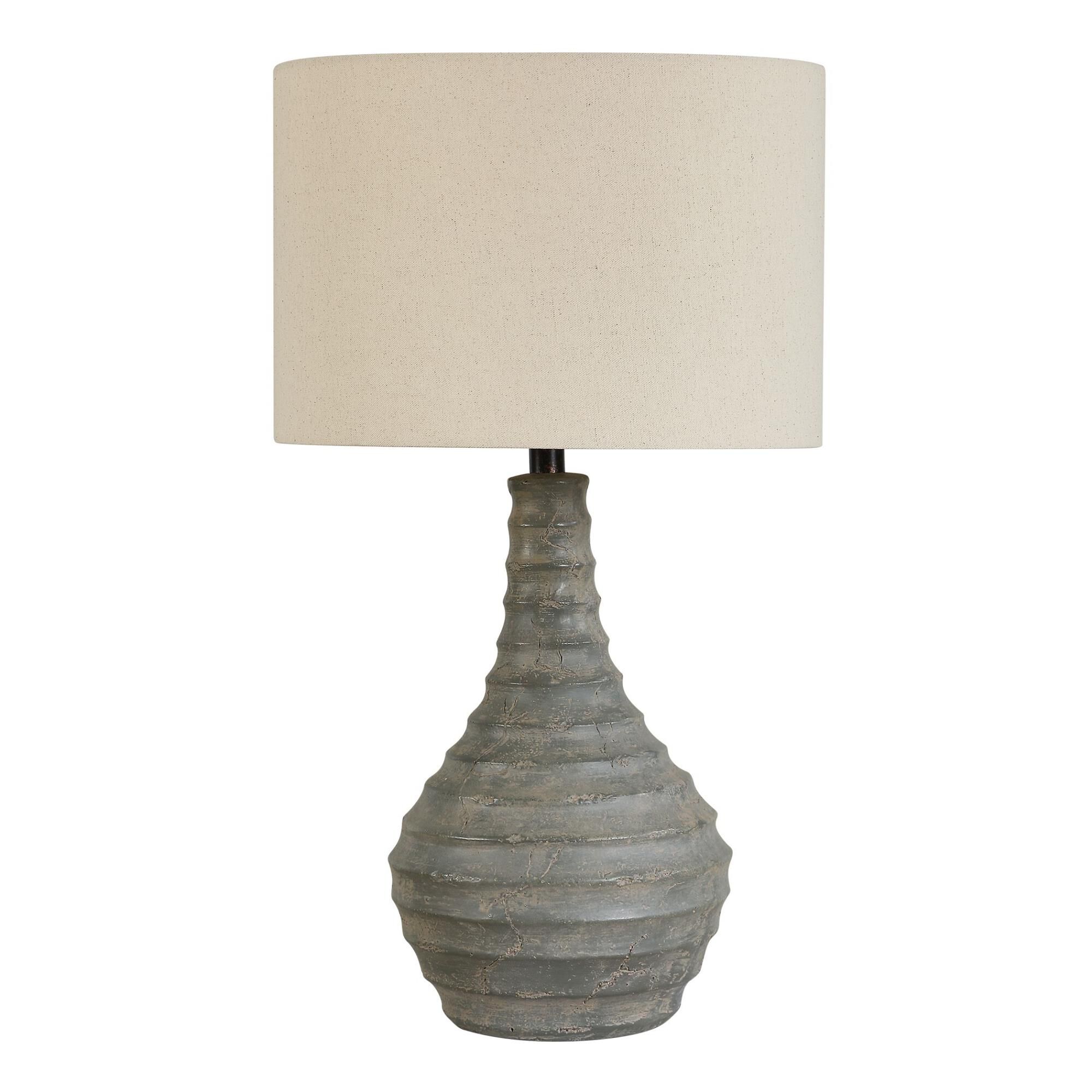Shown in Gray finish and Round Drum shade