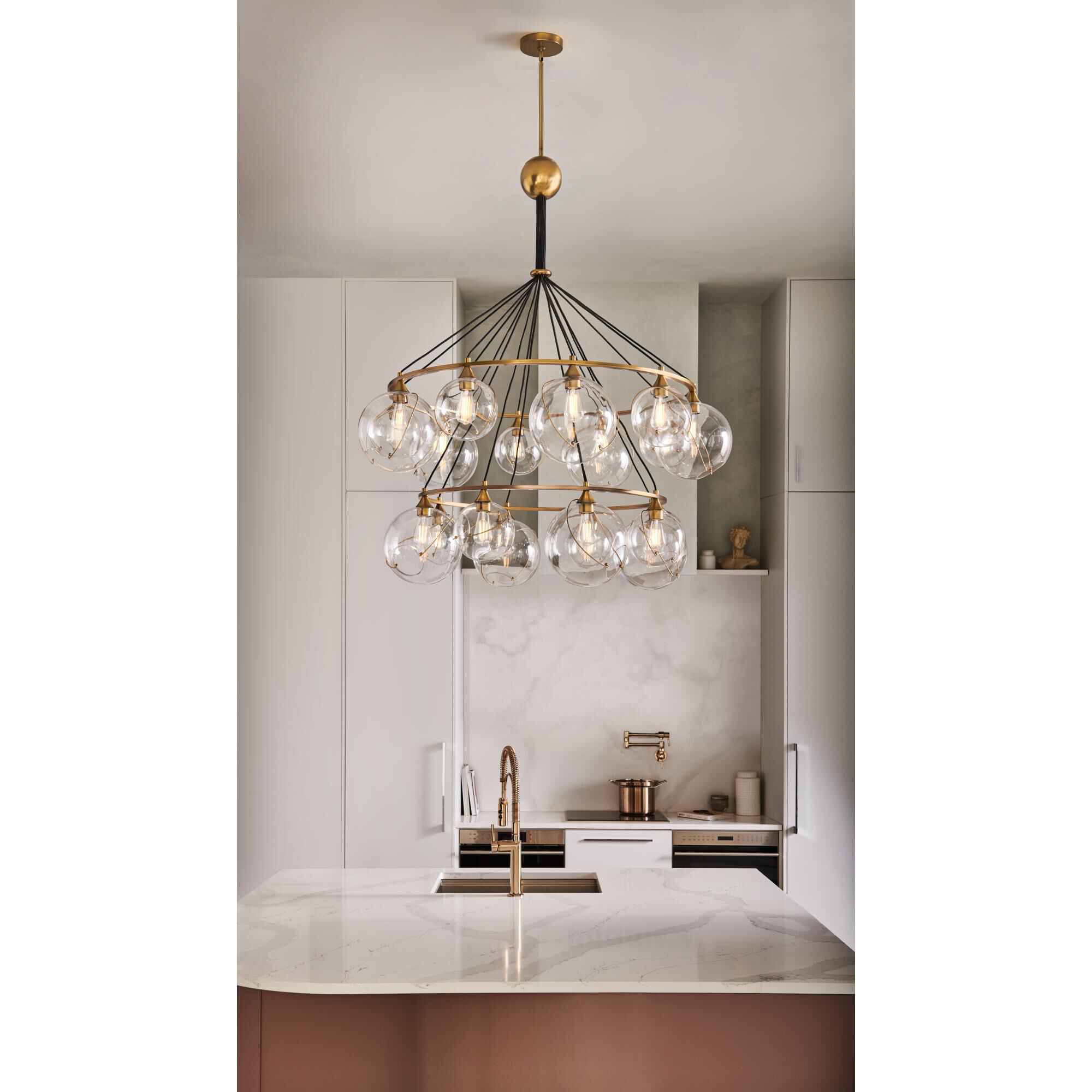 Shown in Heritage Brass finish and Clear glass