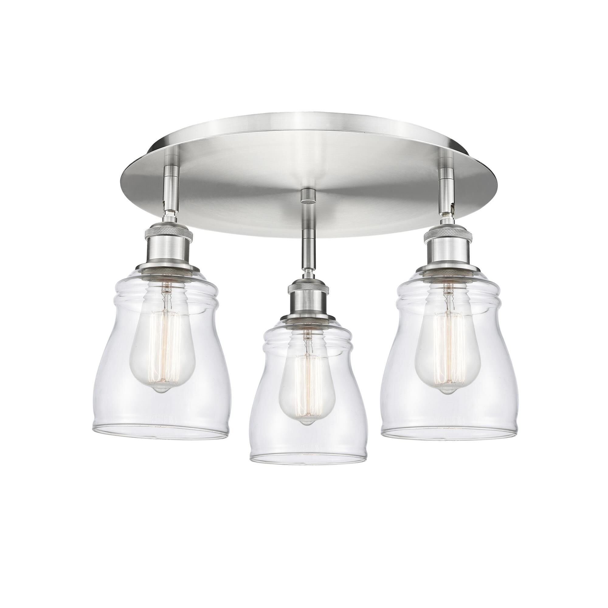 Shown in Satin Nickel finish and Clear glass