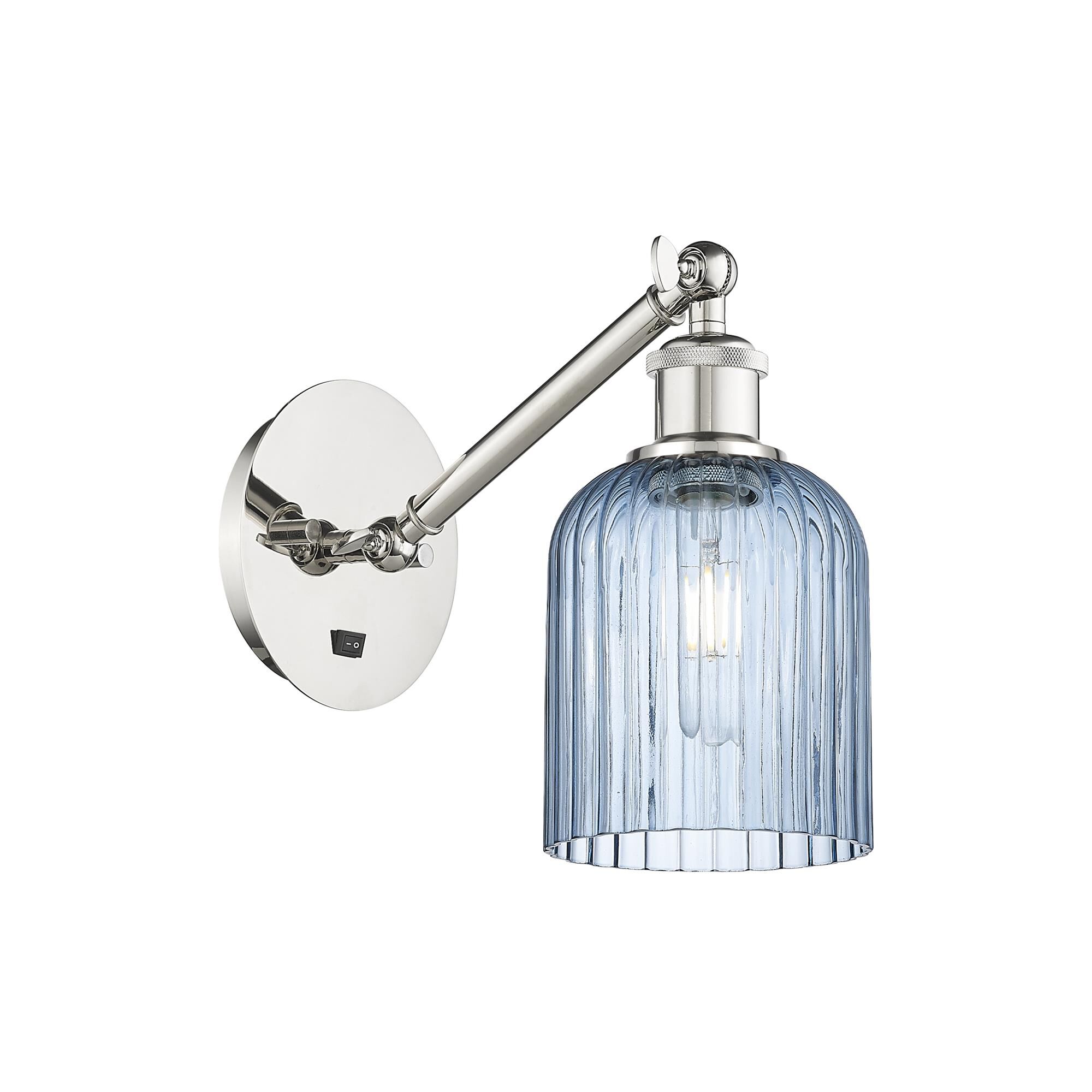 Shown in Polished Nickel finish and Princess Blue shade