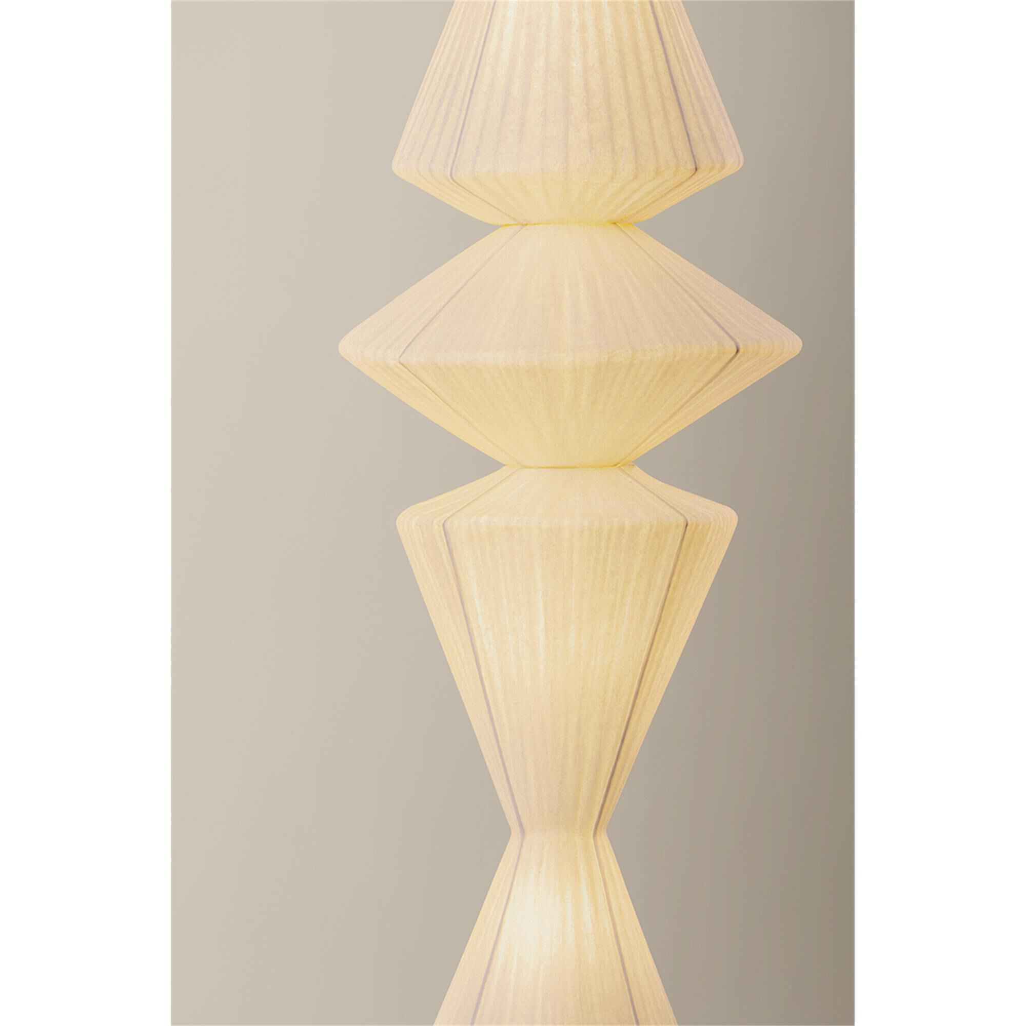 Shown in Aged Brass finish and Handmade Paper shade