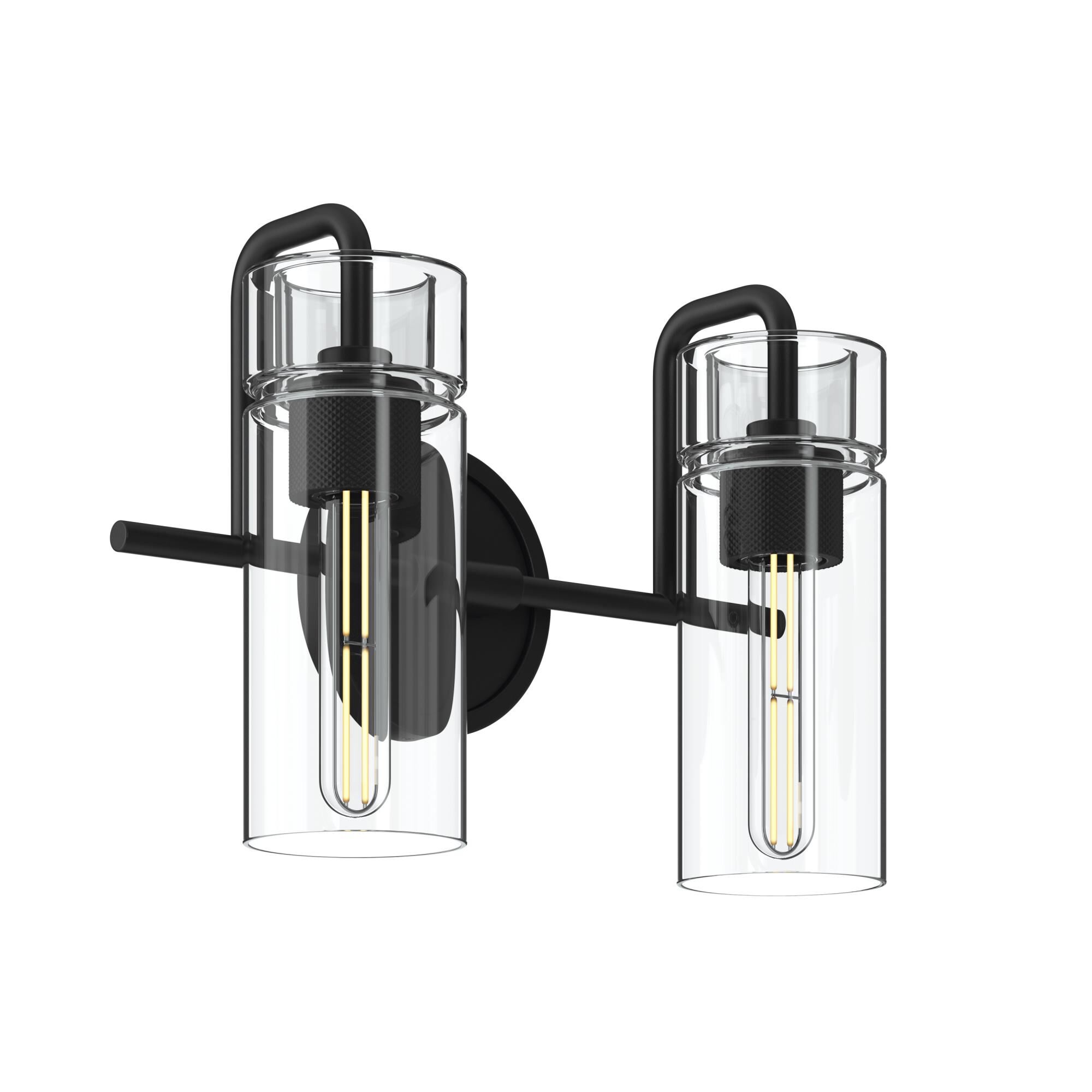 Shown in Black finish and Clear glass