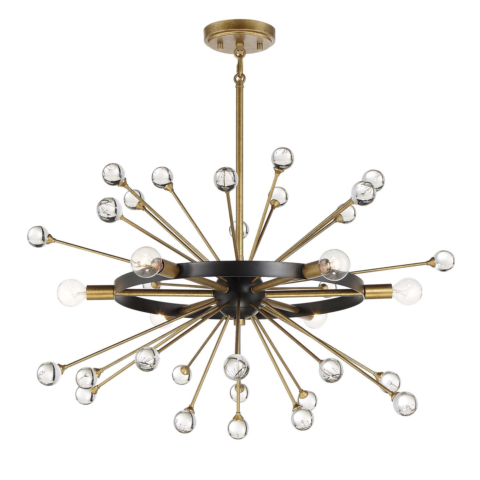Shown in Como Black With Gold finish and Clear crystal