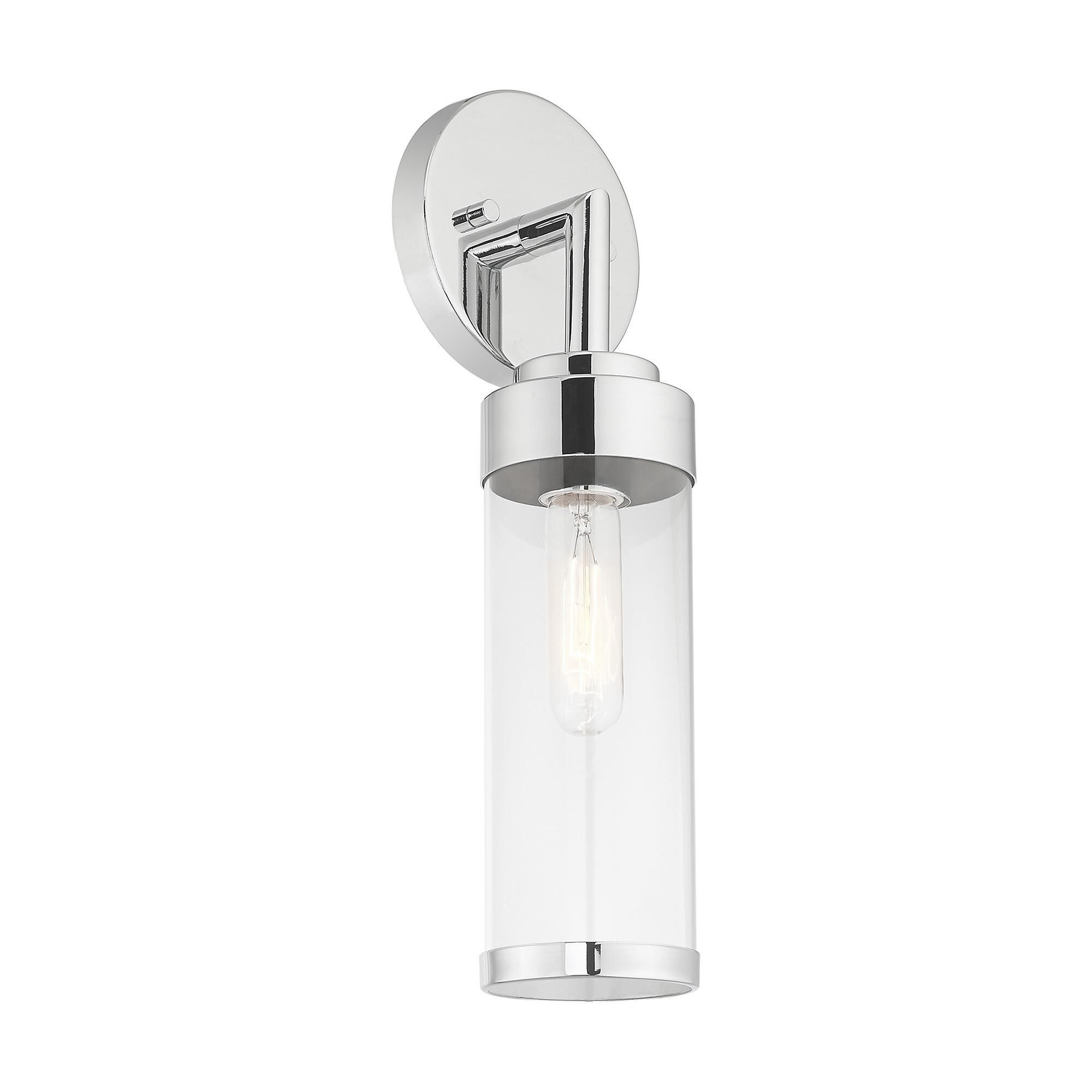 Shown in Polished Chrome finish and Clear glass