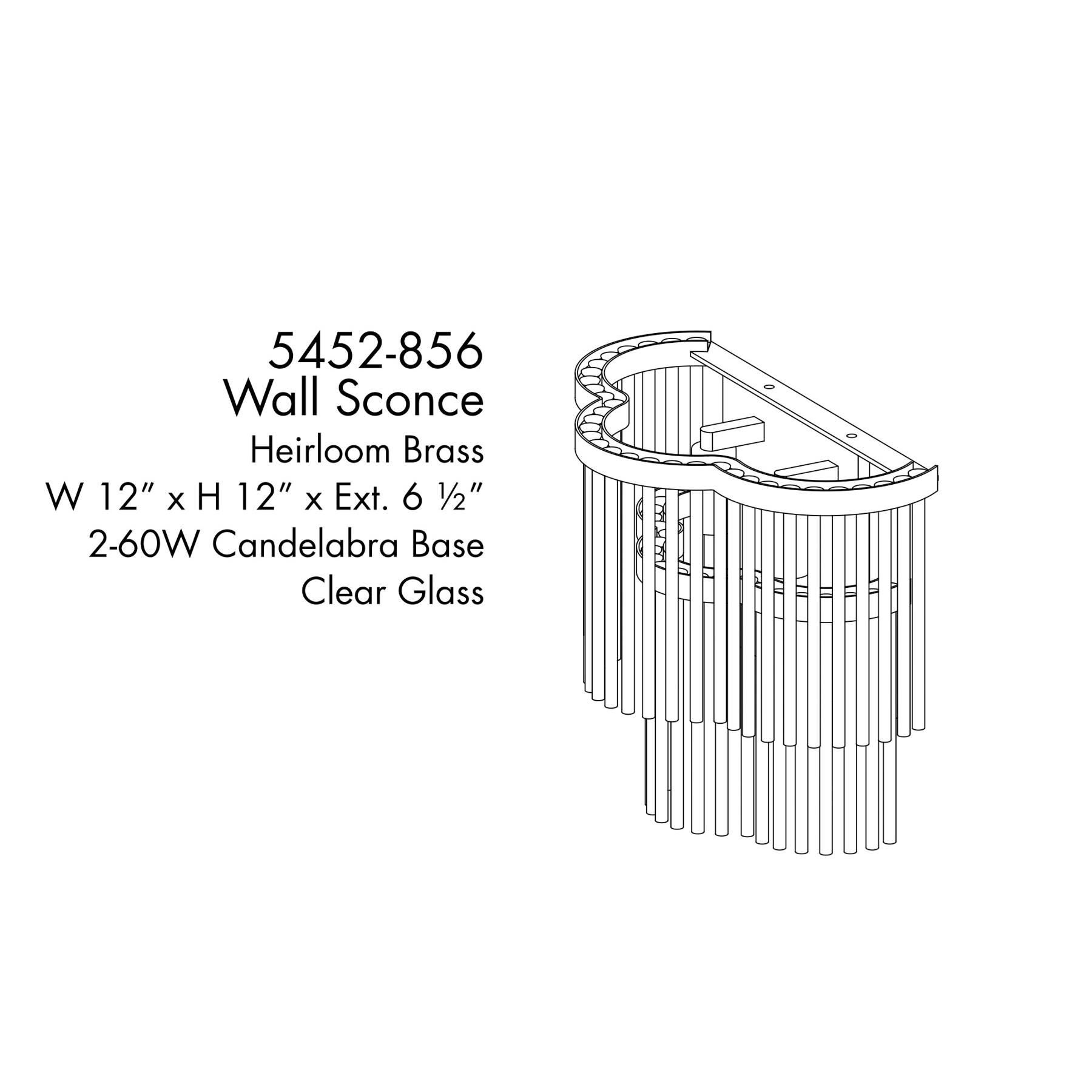 Shown in Heirloom Brass finish and Clear glass