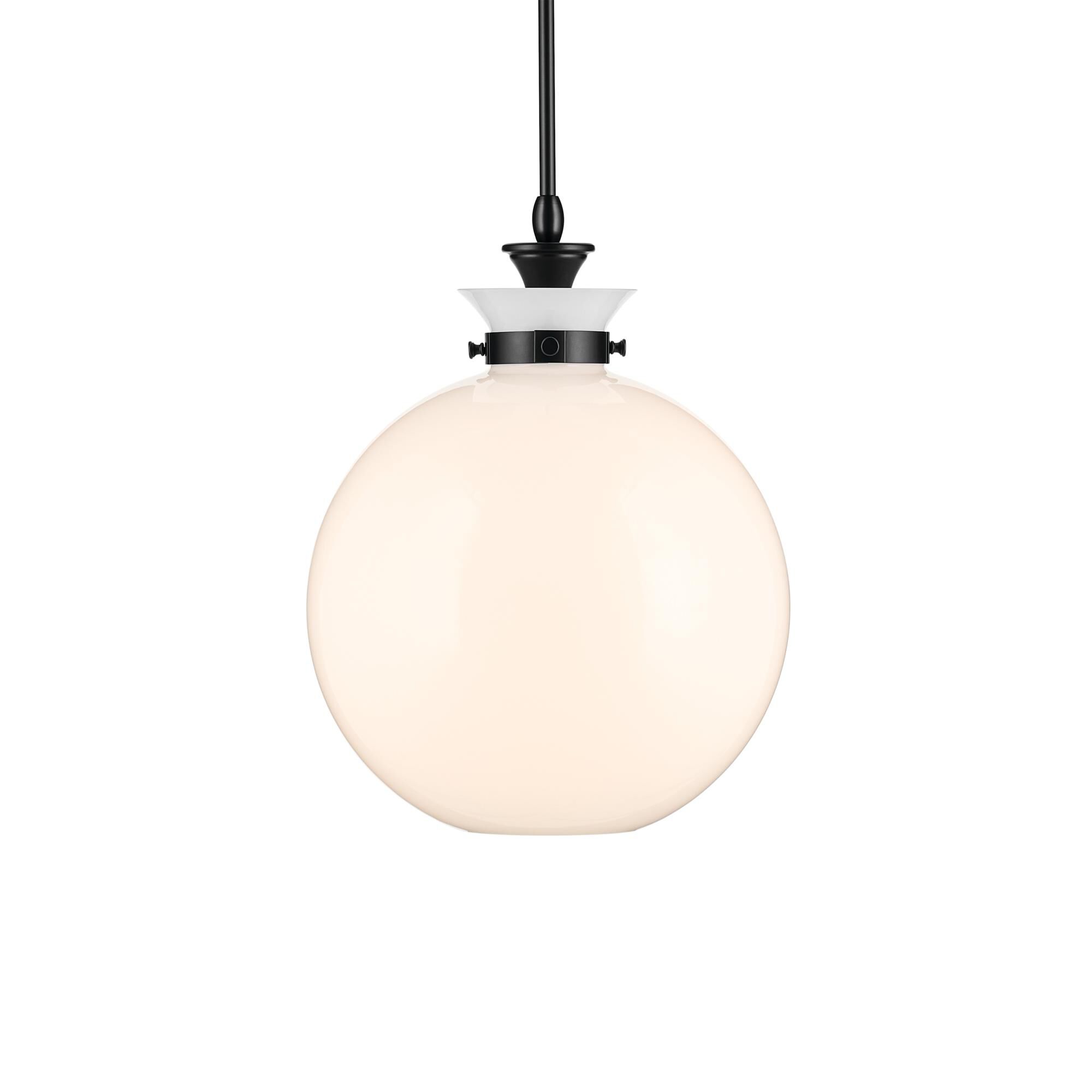 Shown in Black finish and Opal glass