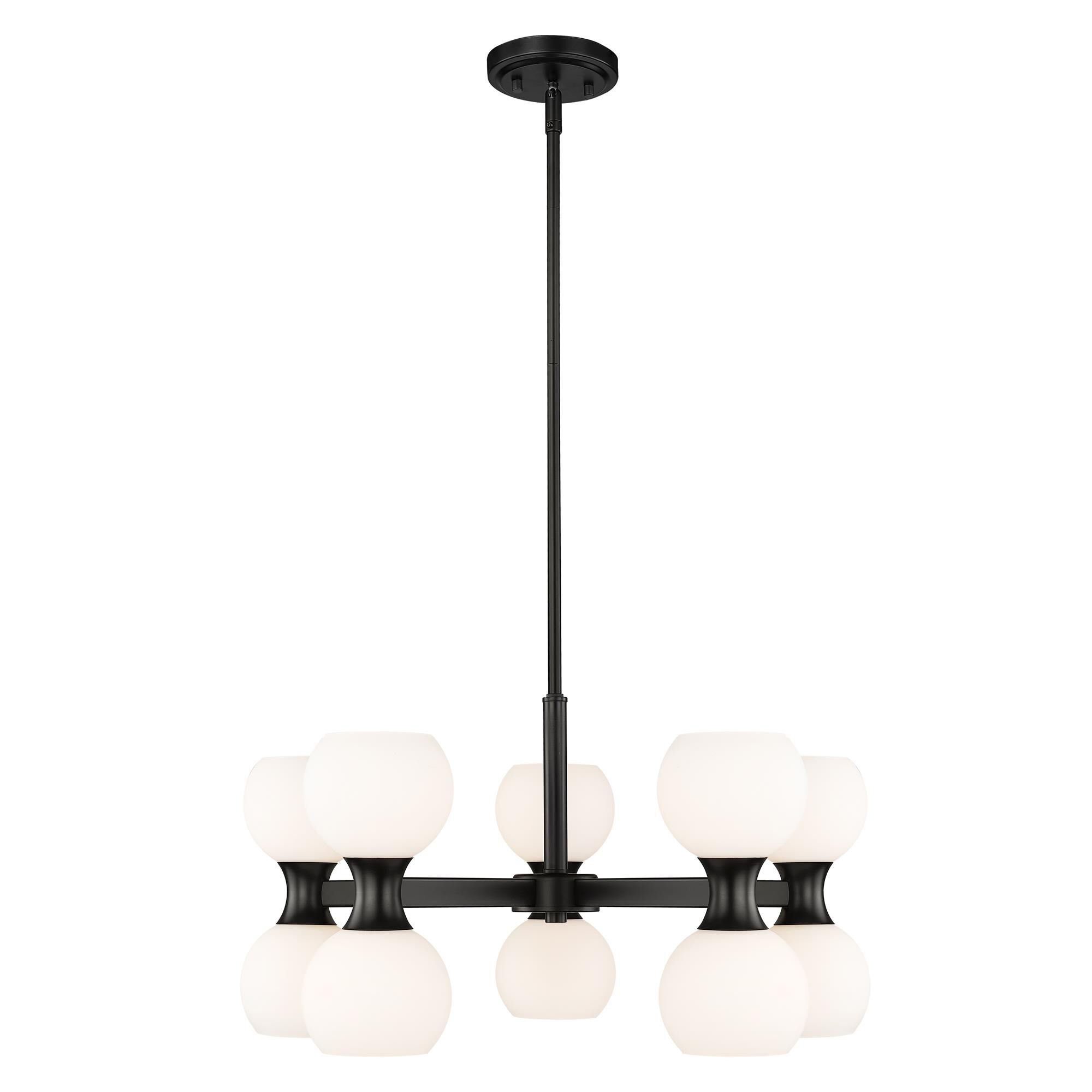 Shown in Matte Black finish and Matte Opal glass