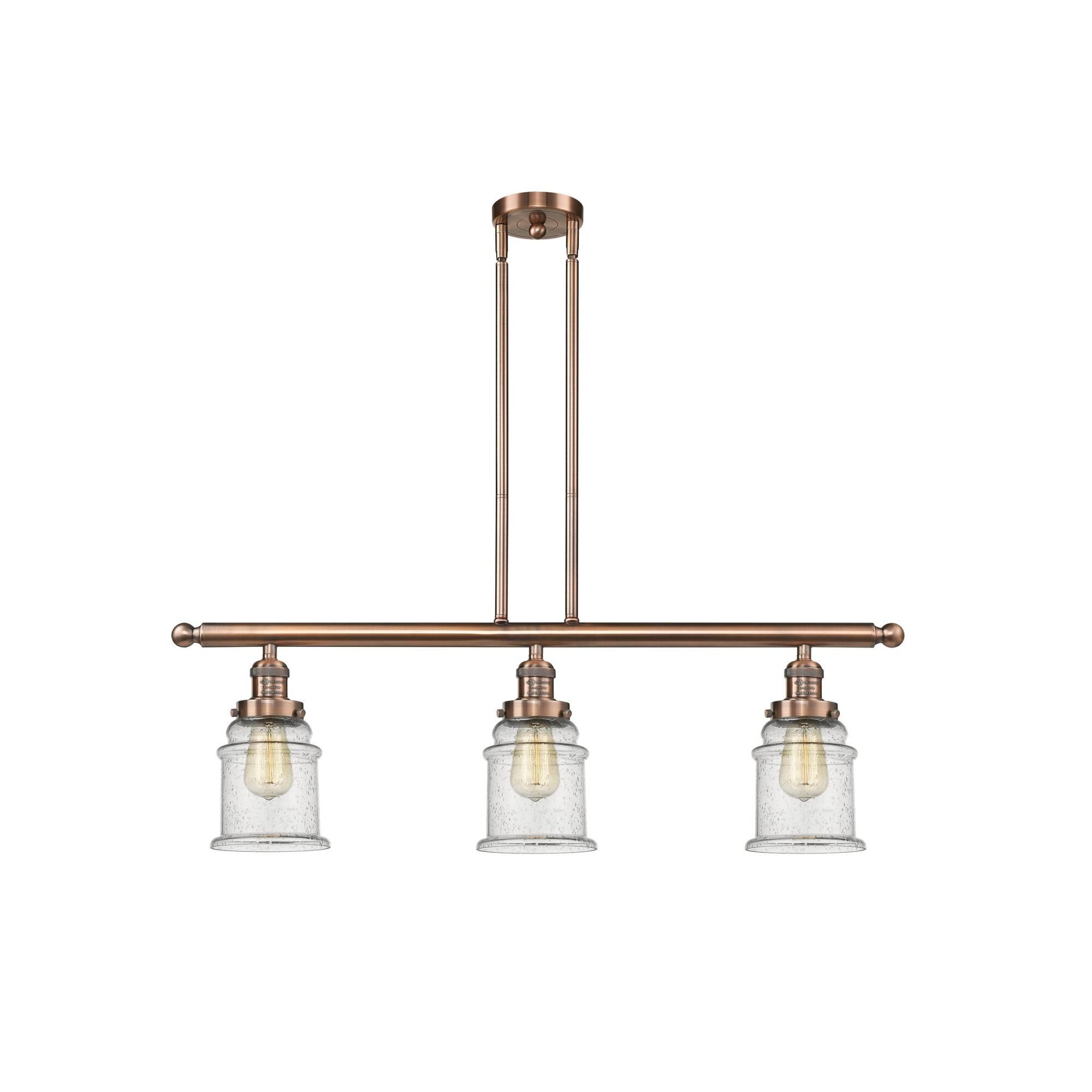 Shown in Antique Copper finish and Seedy glass