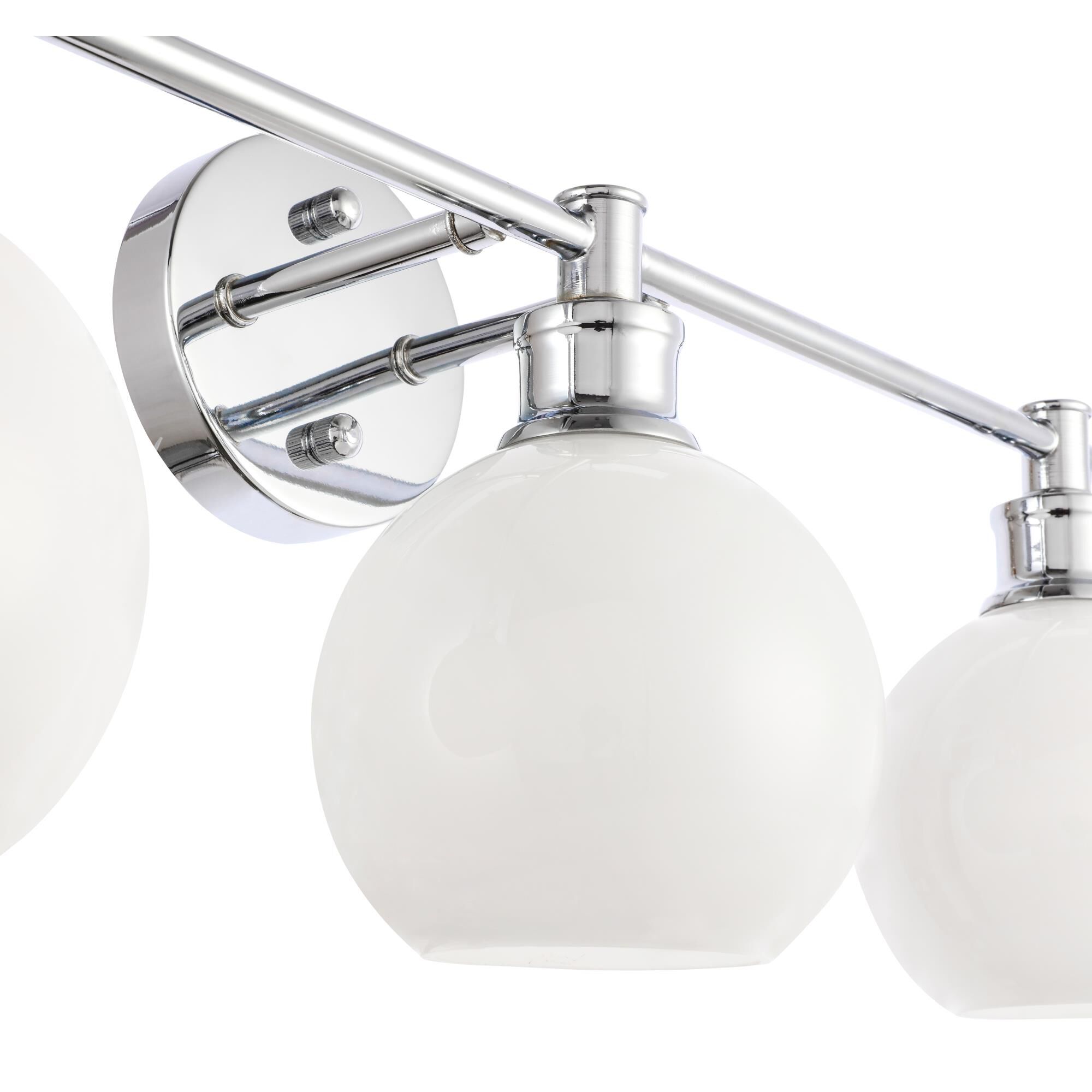 Shown in Chrome finish and Frosted White  glass