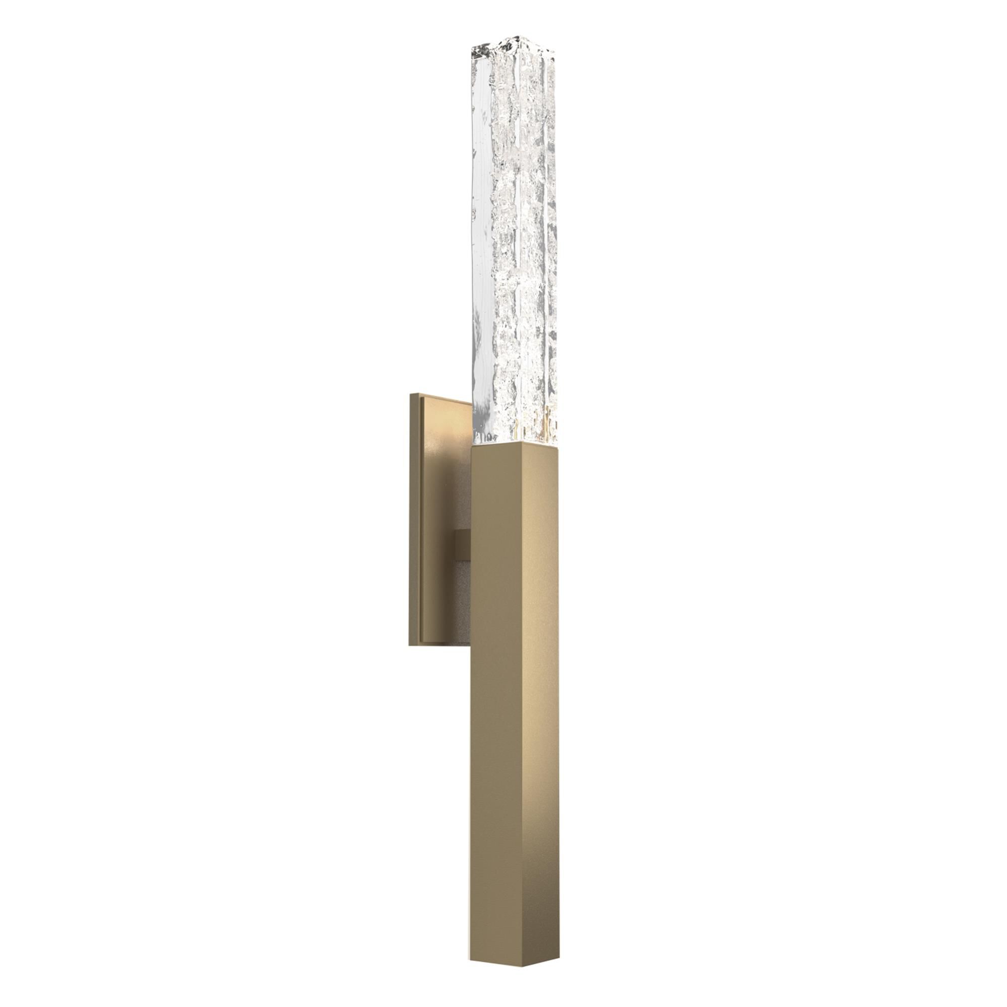 Shown in Gilded Brass finish and Clear Cast glass