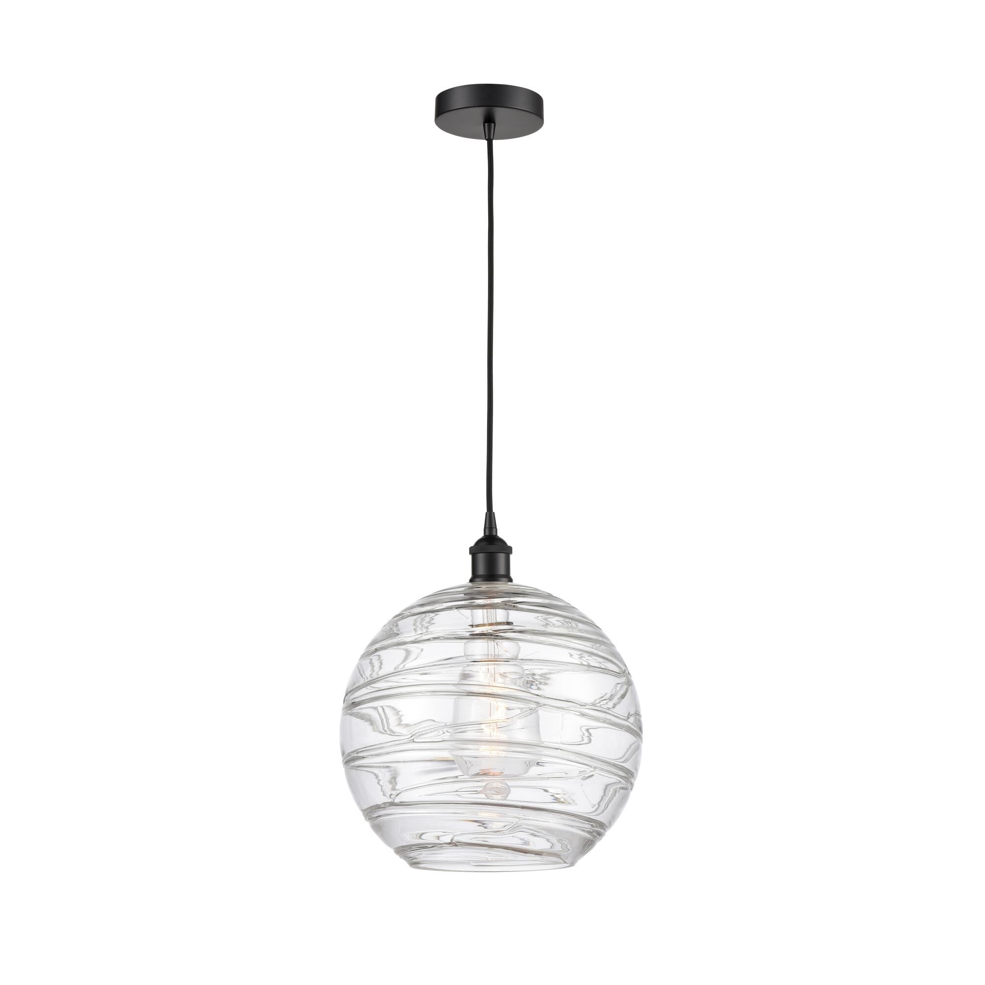 Shown in Matte Black finish and Clear Athens Deco Swirl 8