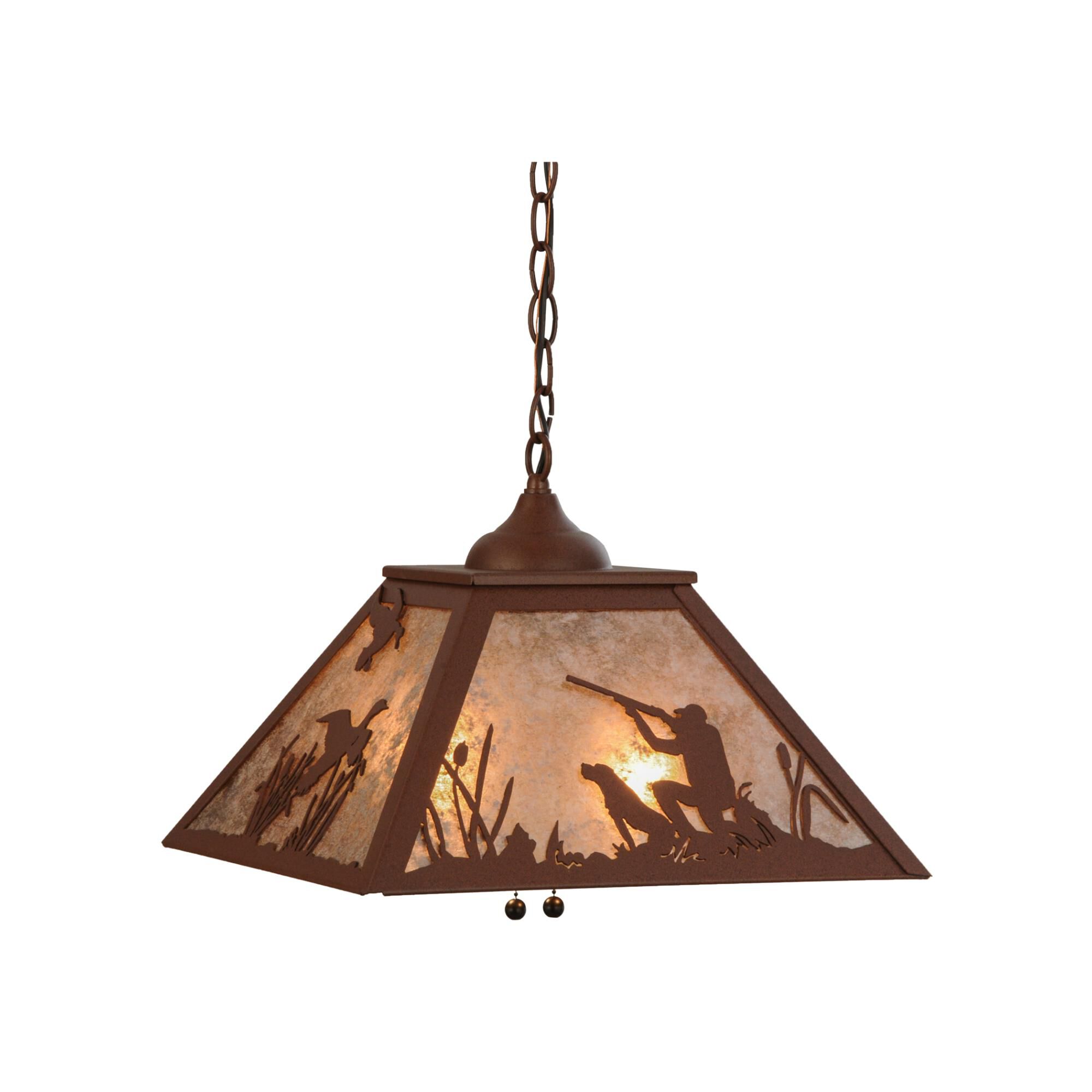 Quail Hunter With Dog 22 Inch Large Pendant by Meyda Lighting