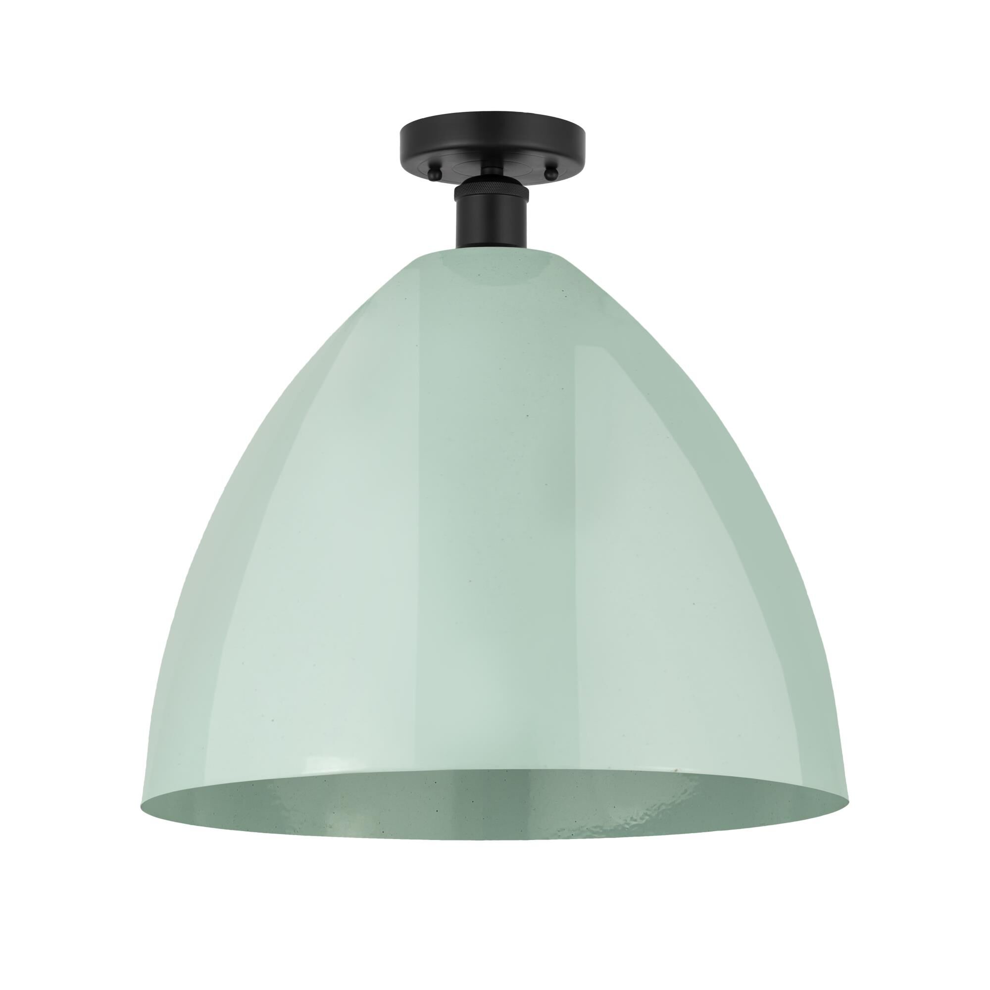 Shown in Matte Black and Seafoam finish and Seafoam Metal shade