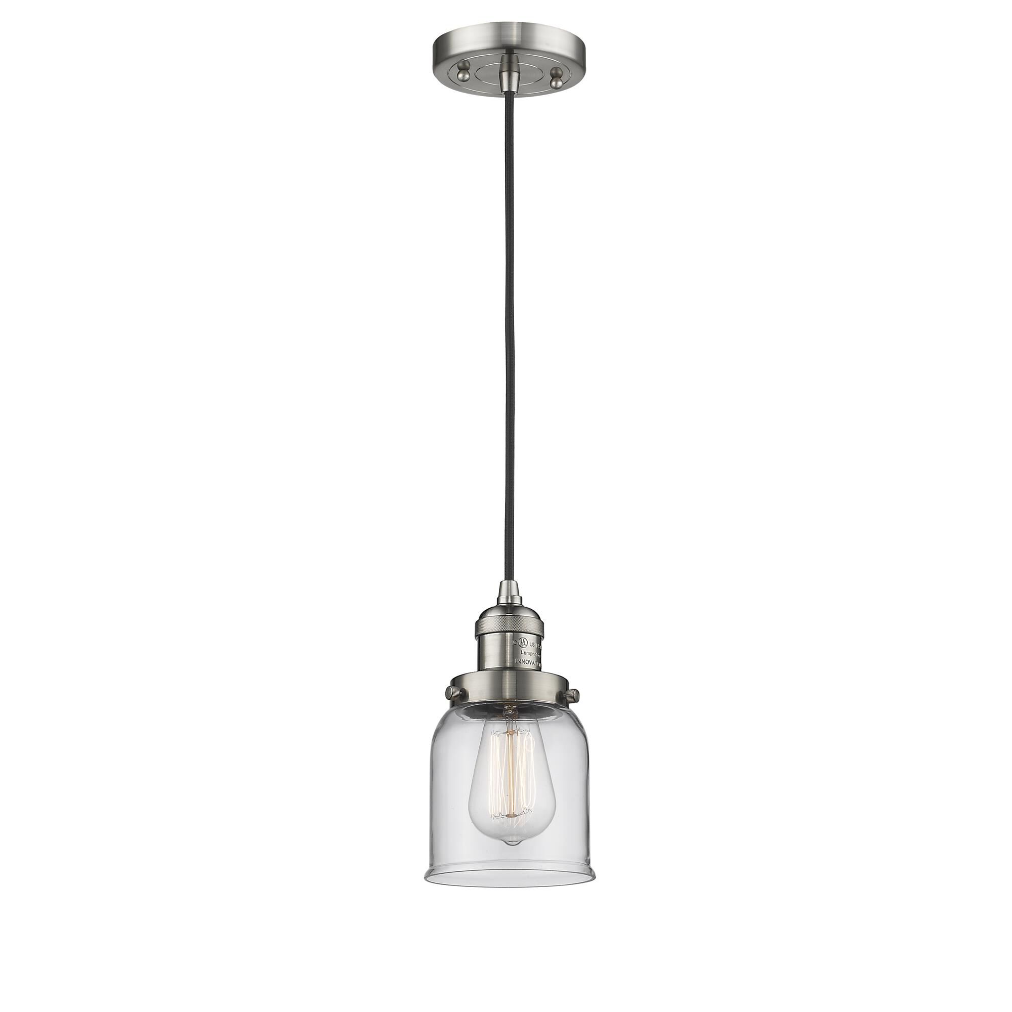 Shown in Brushed Satin Nickel finish and Clear glass
