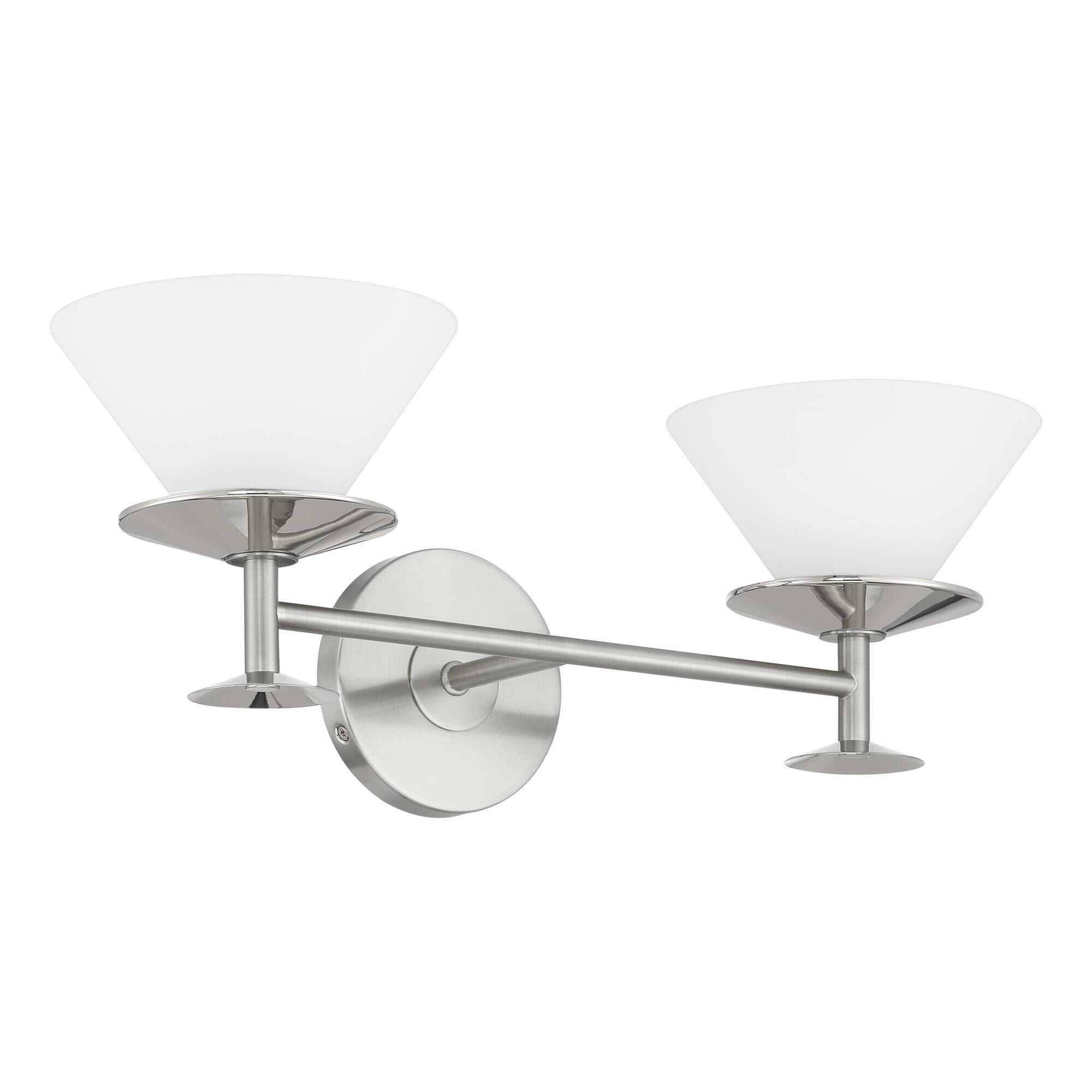 Shown in Brushed Nickel finish and Etched Opal glass