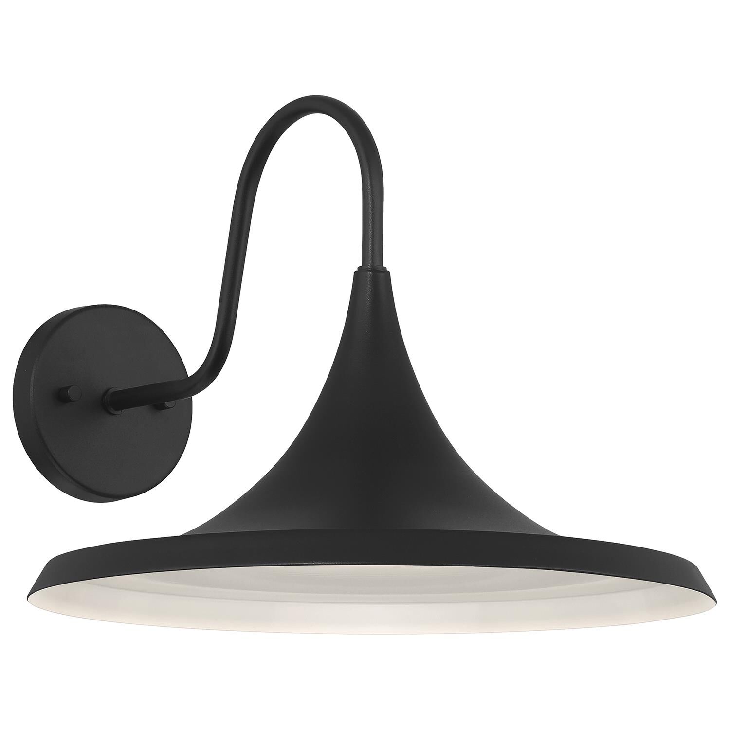 Shown in Black finish and White glass