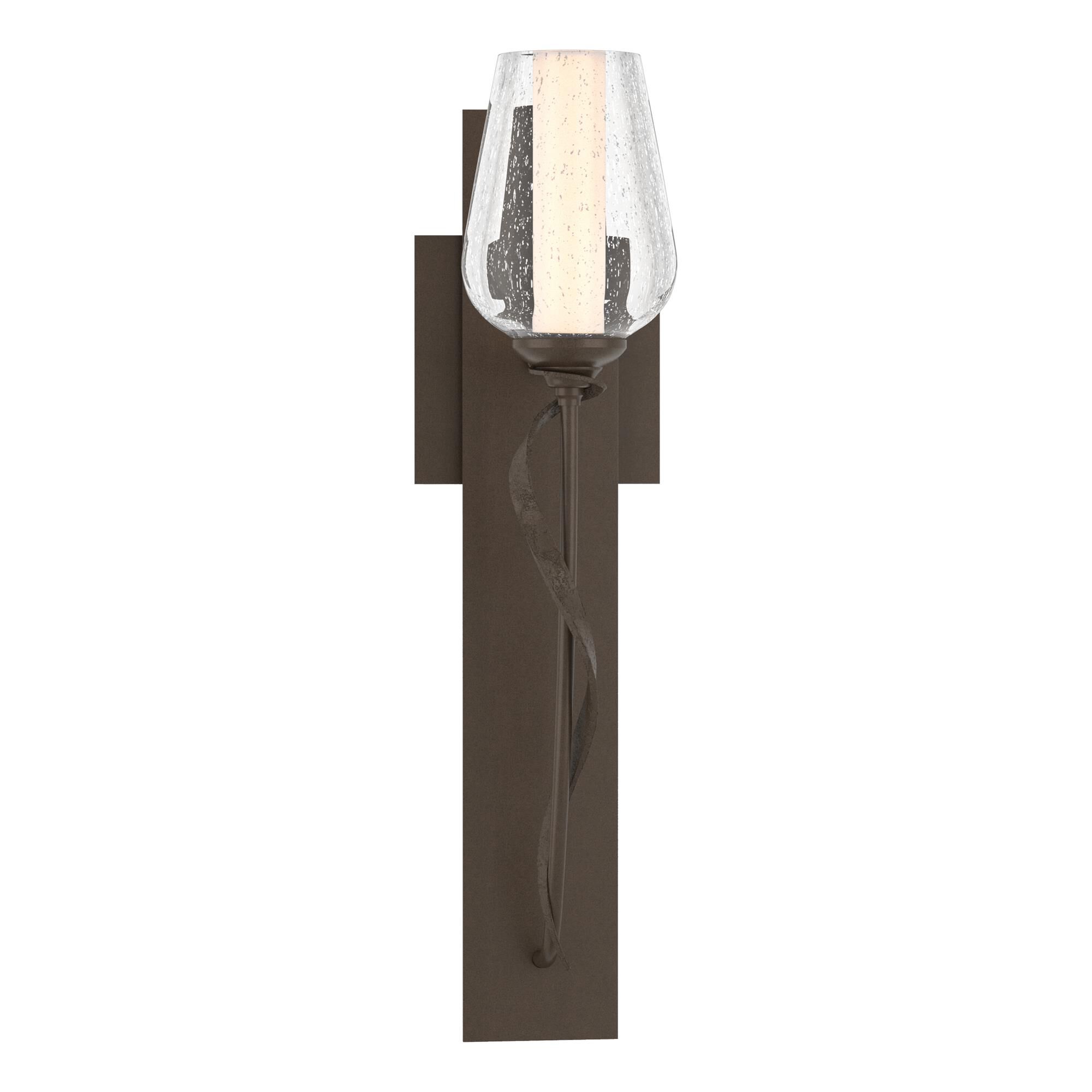 Shown in Bronze finish and Opal And Seeded glass