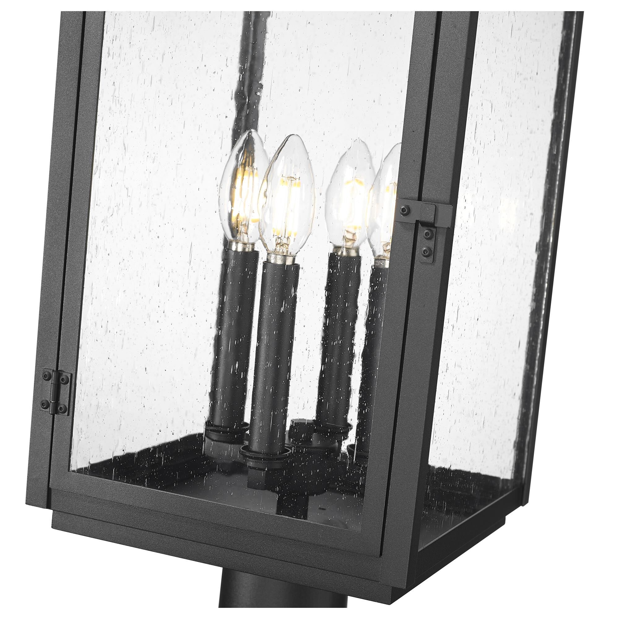 Shown in Sand Black finish and Clear Seedy glass and Clear Seedy shade