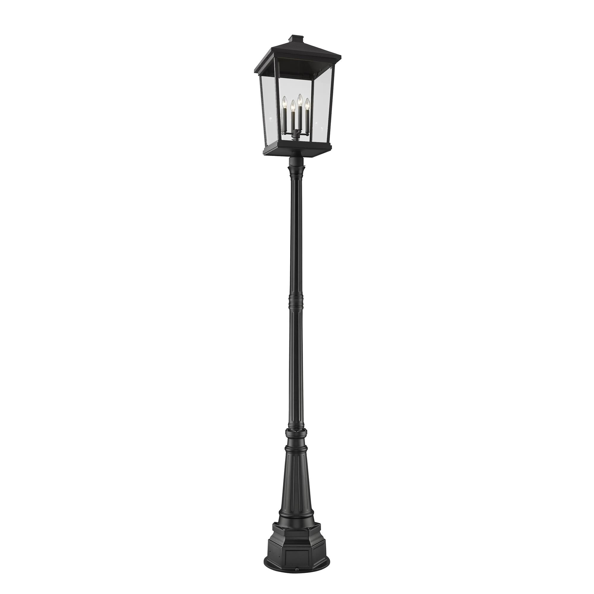 Shown in Black finish and Glass shade