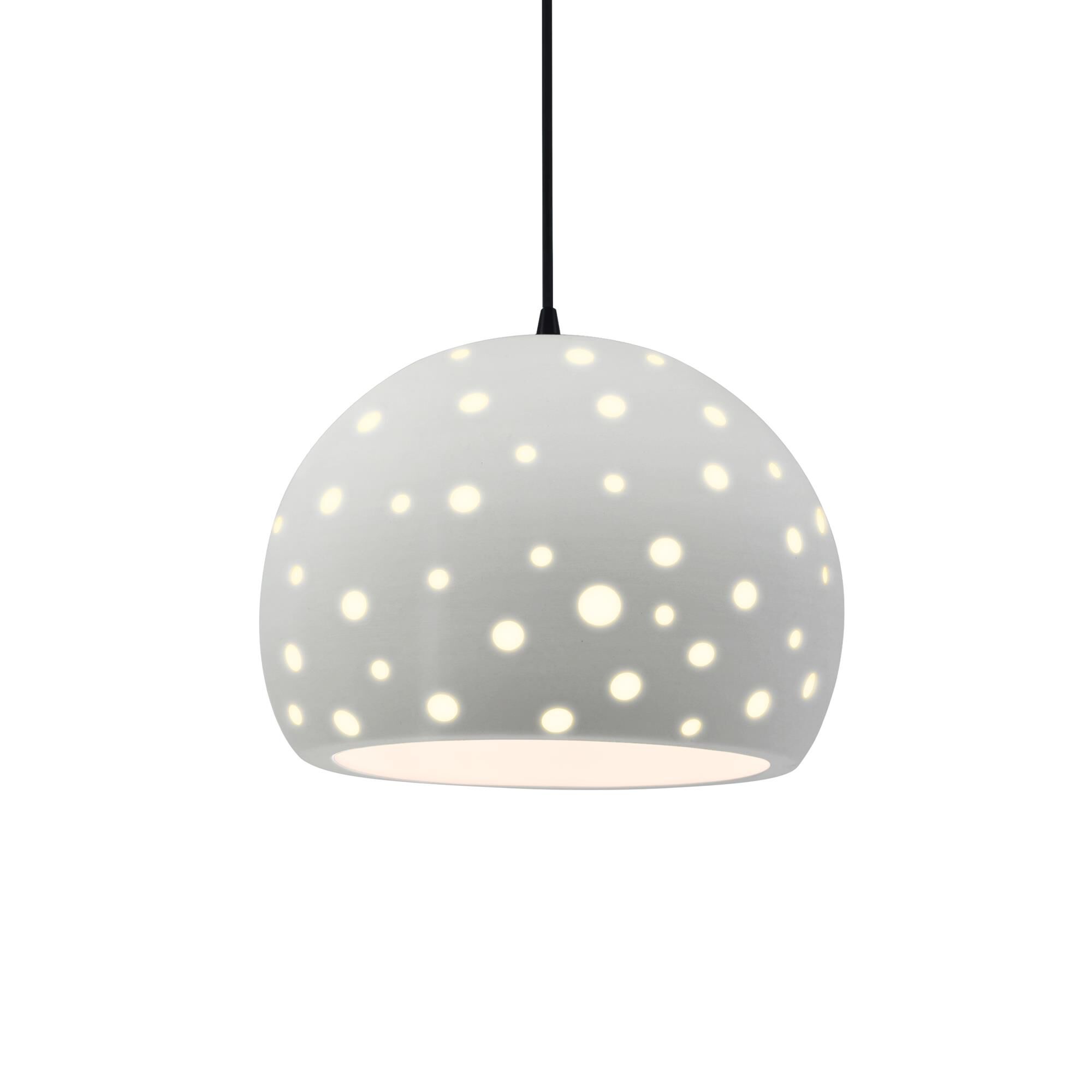 Perforated Globe 12 Inch Large Pendant by Justice Design Group