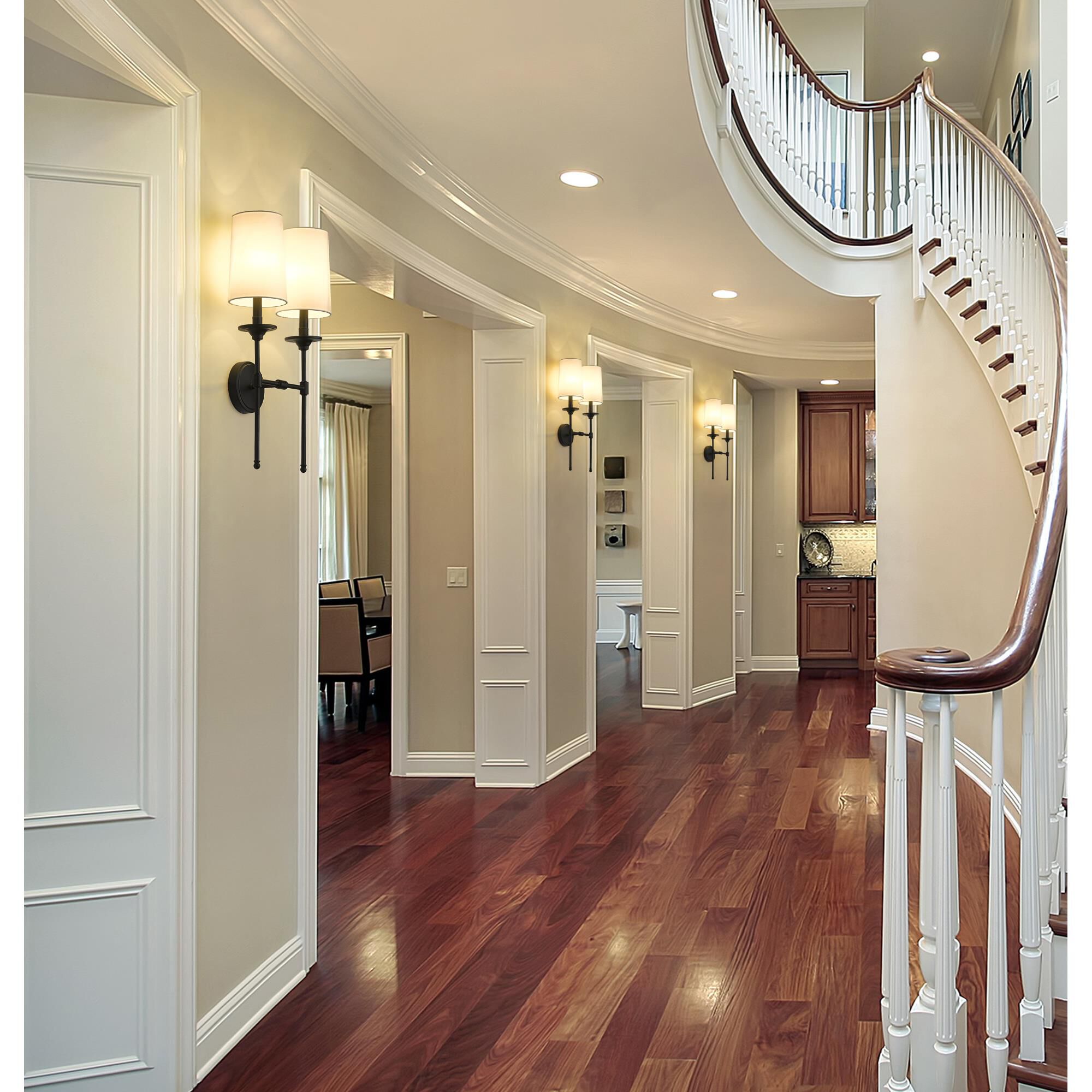 Shown in Matte Black finish and Cloth Cover shade