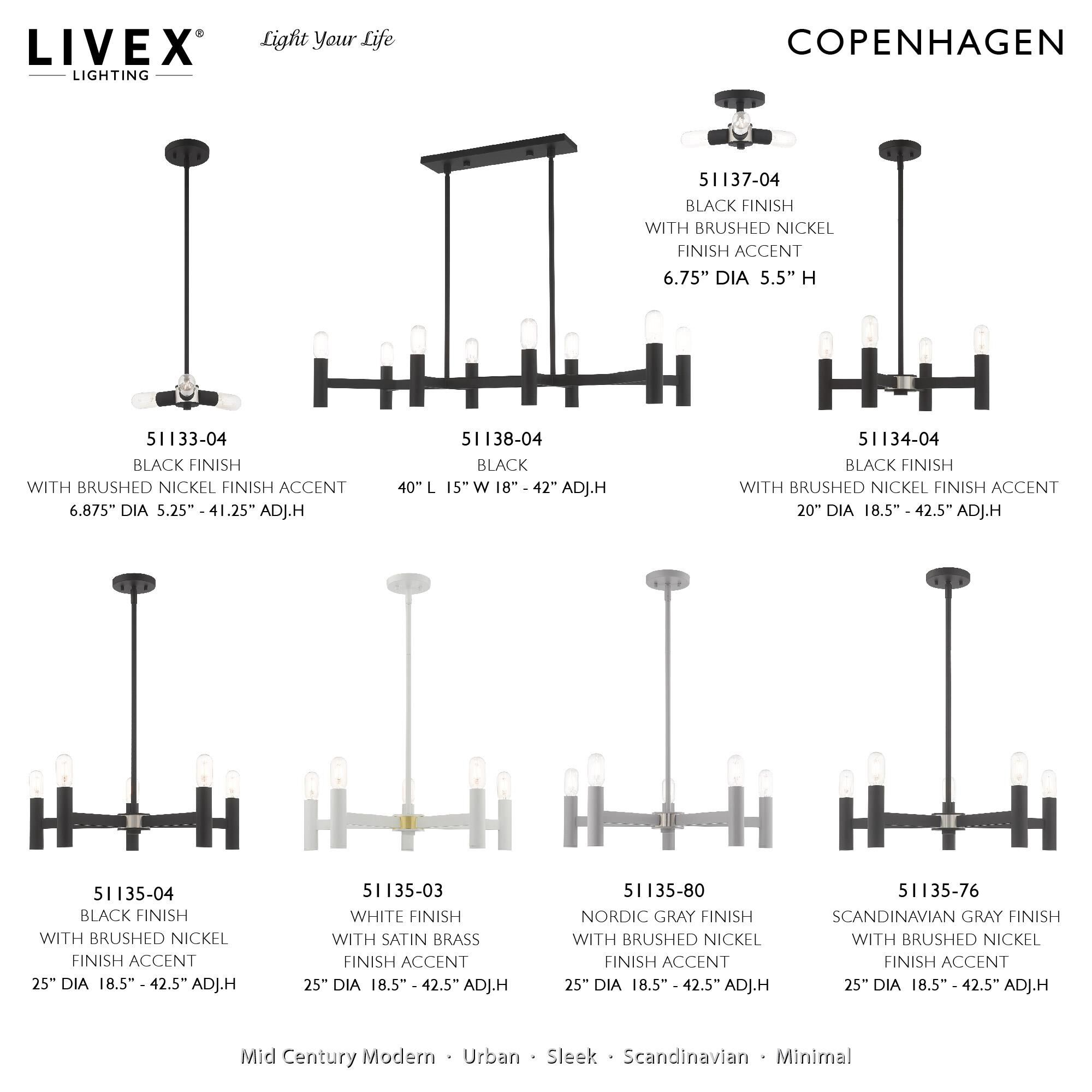 Copenhagen 5 Light Chandelier by Livex Lighting