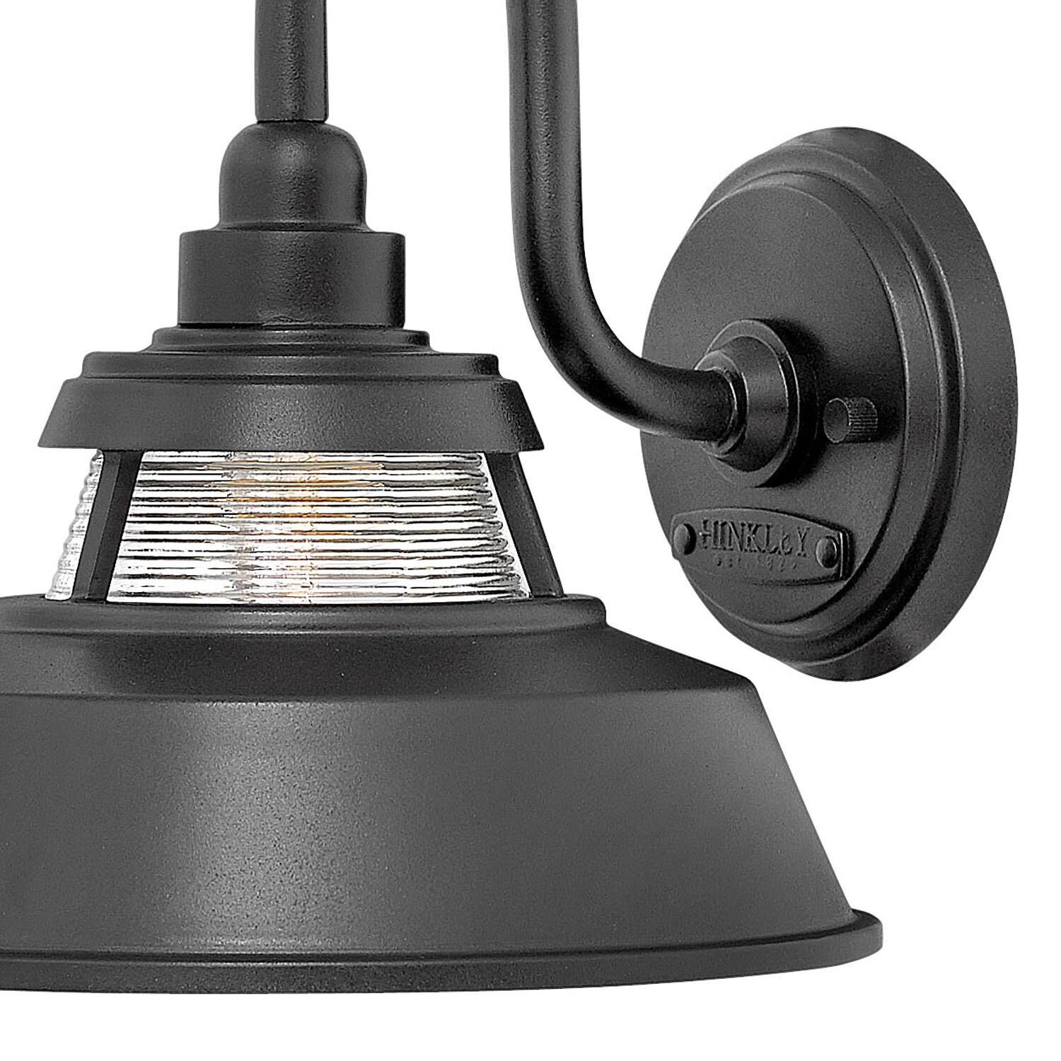 Shown in Black finish and Ribbed Clear glass