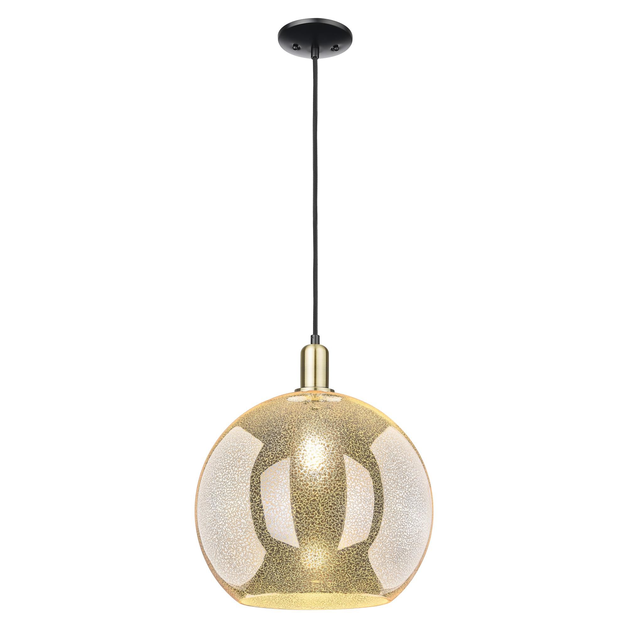 Shown in Black Antique Brass finish and Mercury glass