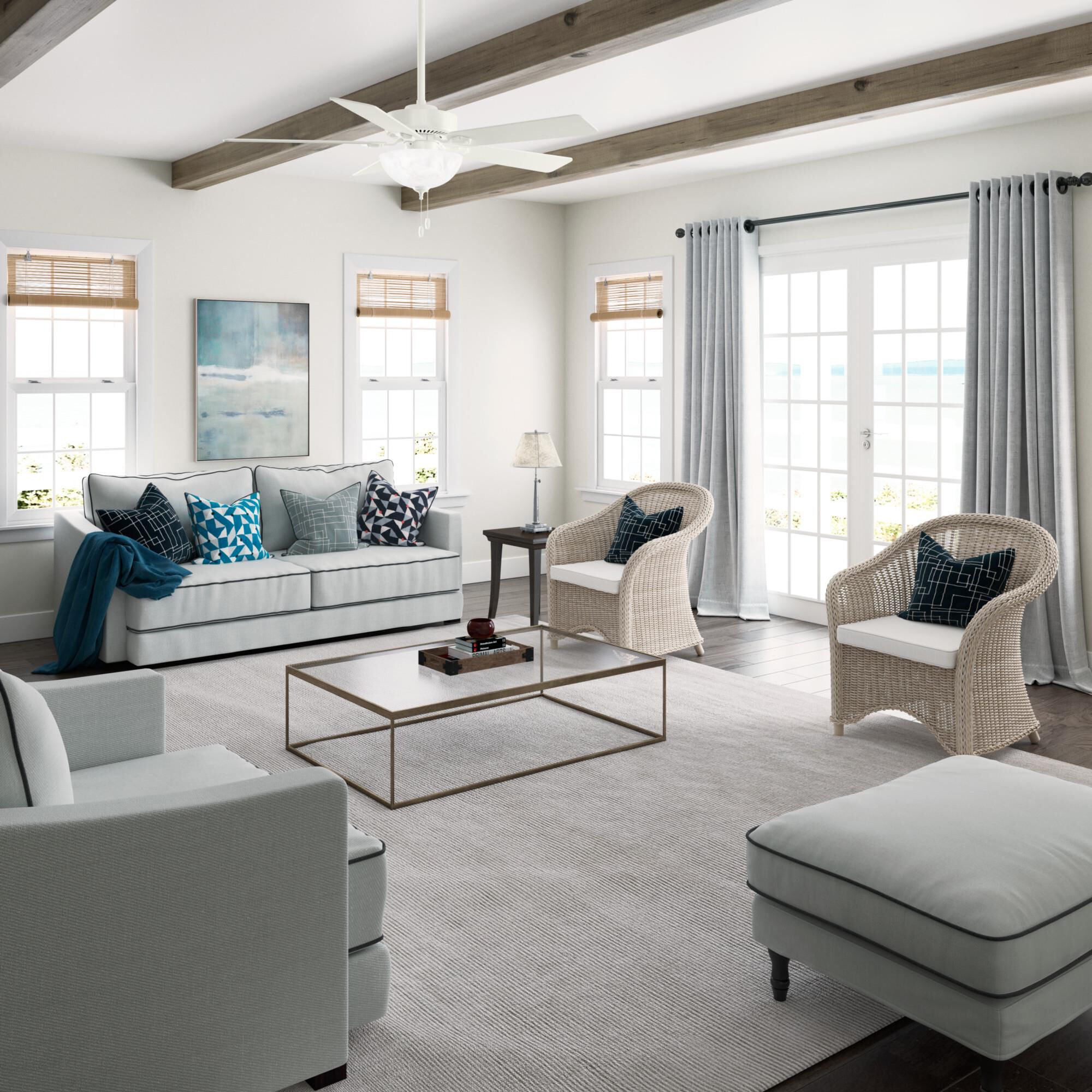 Swanson 52 Inch Ceiling Fan with Light Kit by Hunter Fan